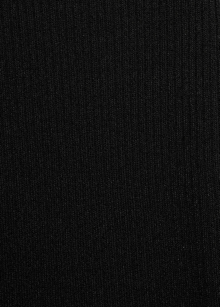 Fine ribbed knit top — Black