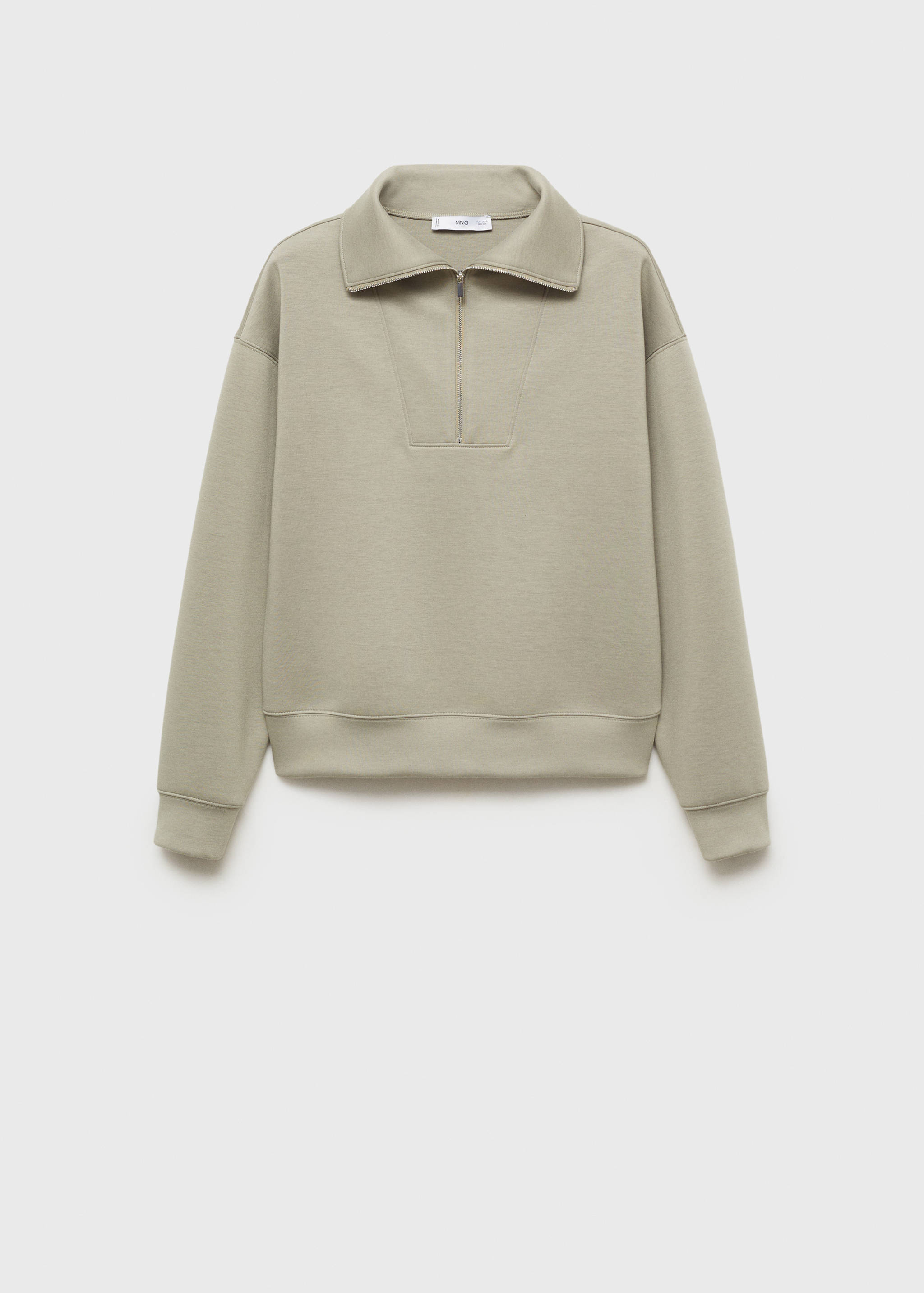 Трикотажный свитшот с воротником и молнией - Изделие без модели