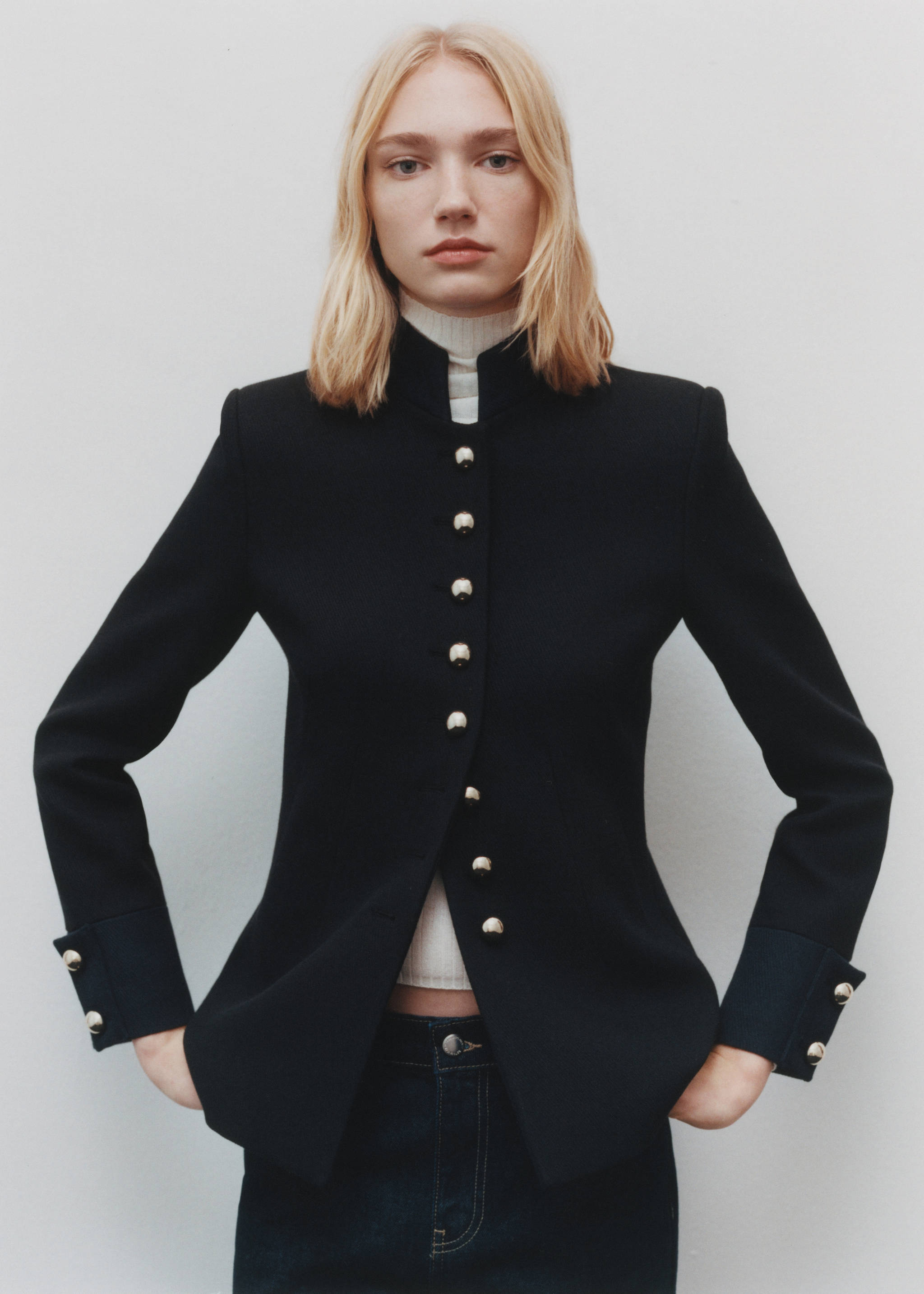 Veste à col officier boutons bijoux - Détail de l'article 7