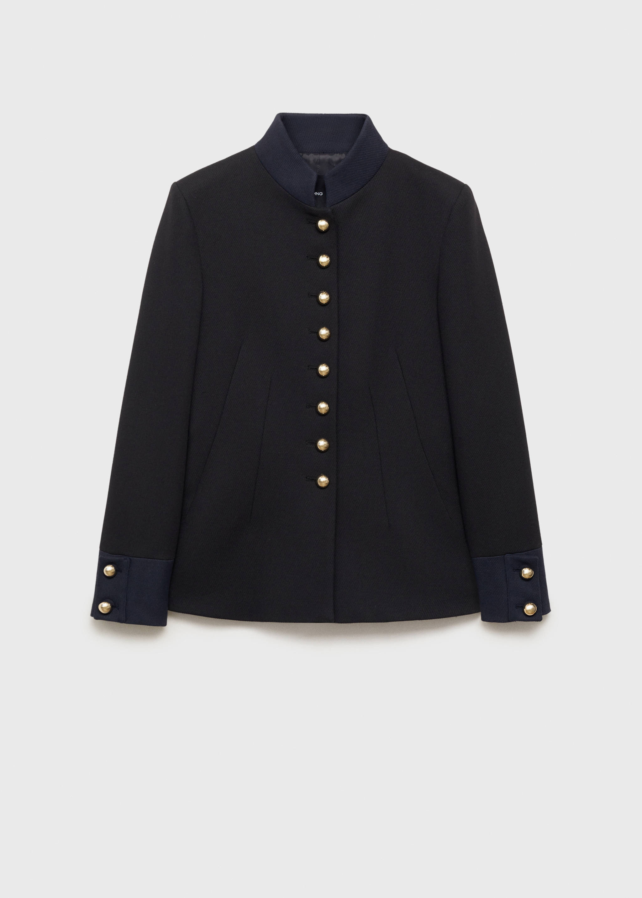 Jacket with jewel-button strip collar - Article without model