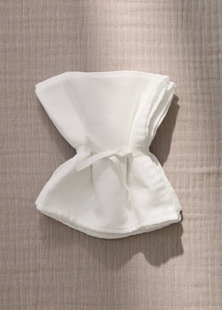 Plain cotton baby swaddle — Ecru