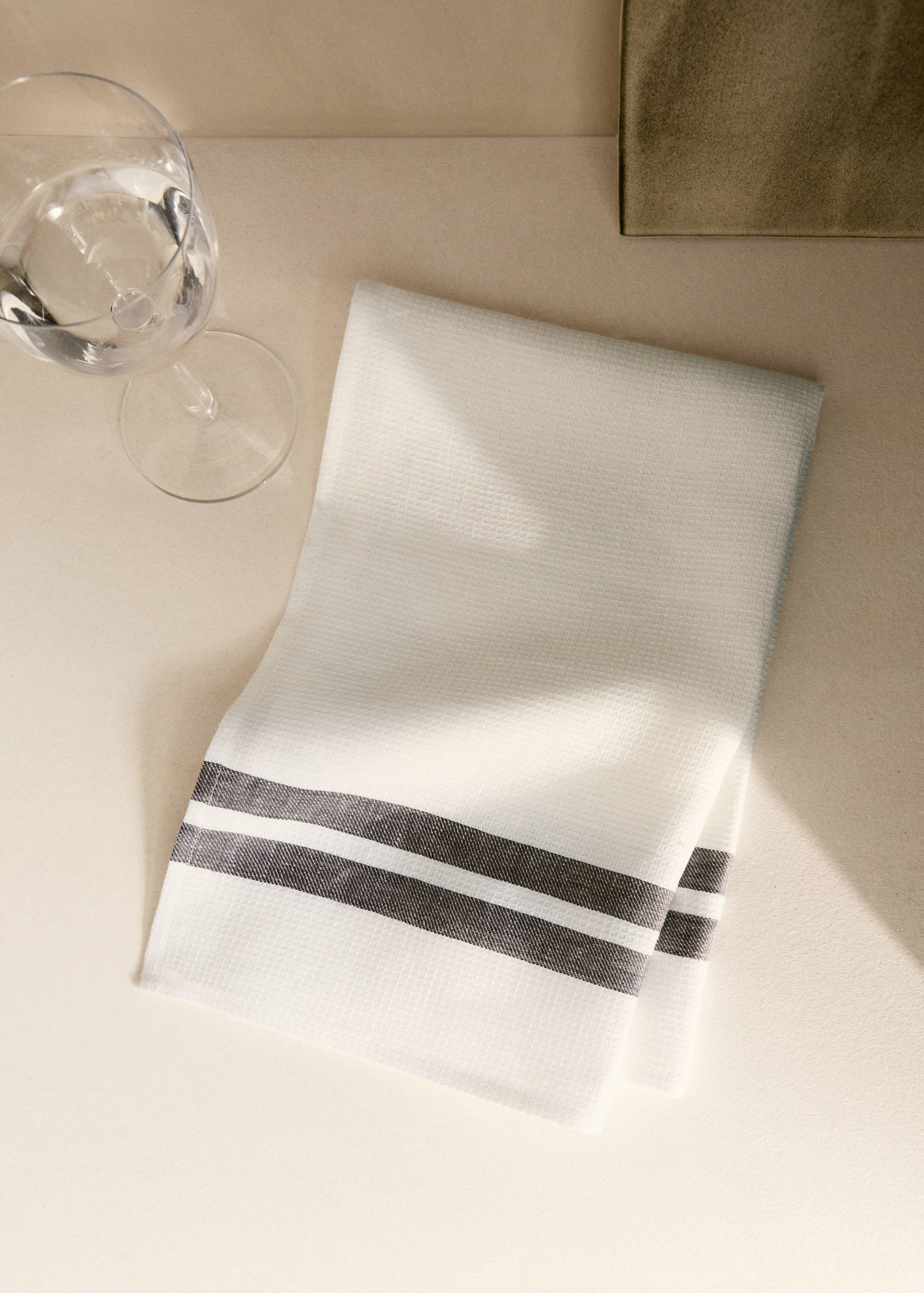 Waffle-linen striped dish cloth - General plane
