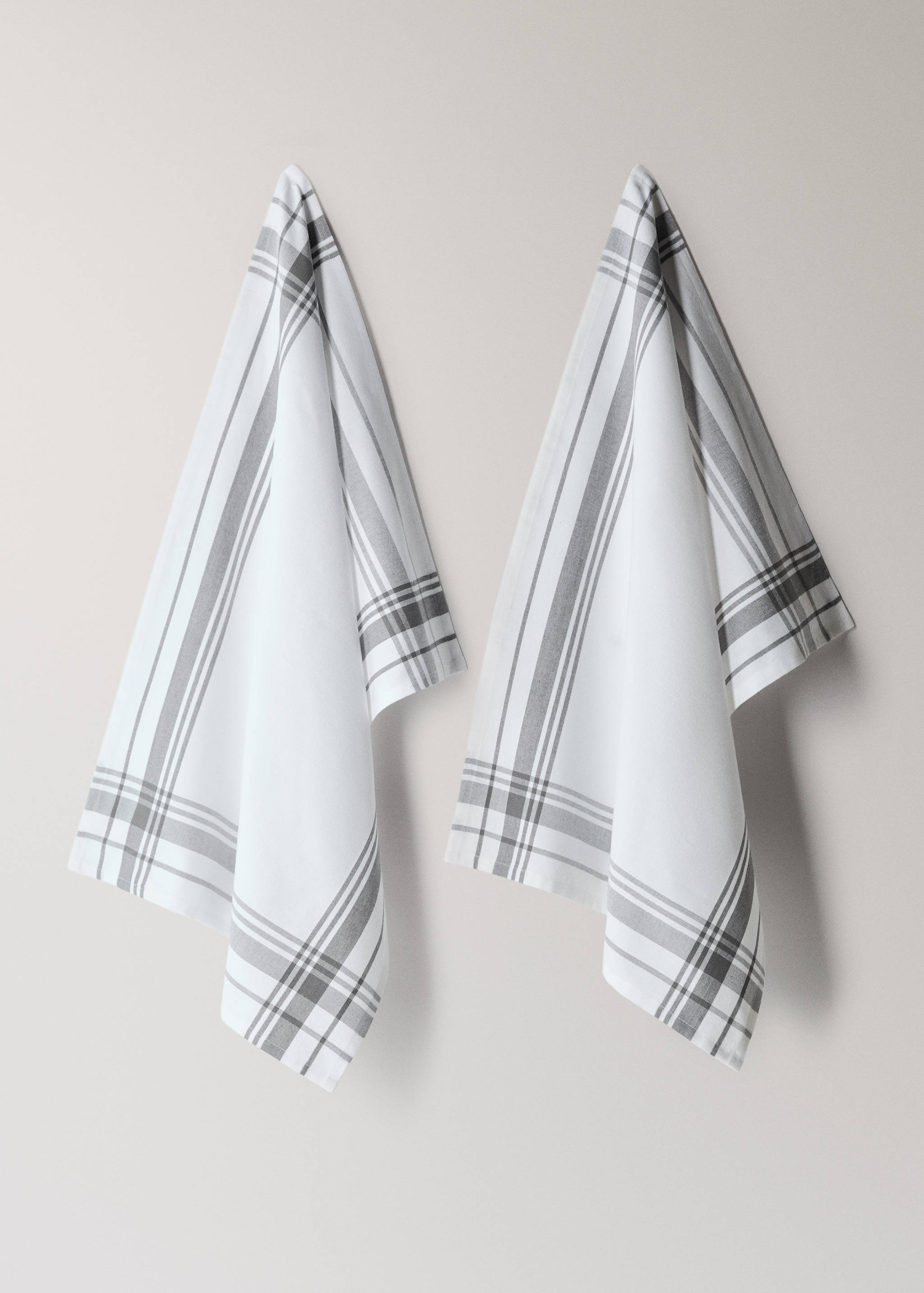 Baumwoll-Küchentücher mit garngefärbtem geometrischen Muster - Artikel ohne Model