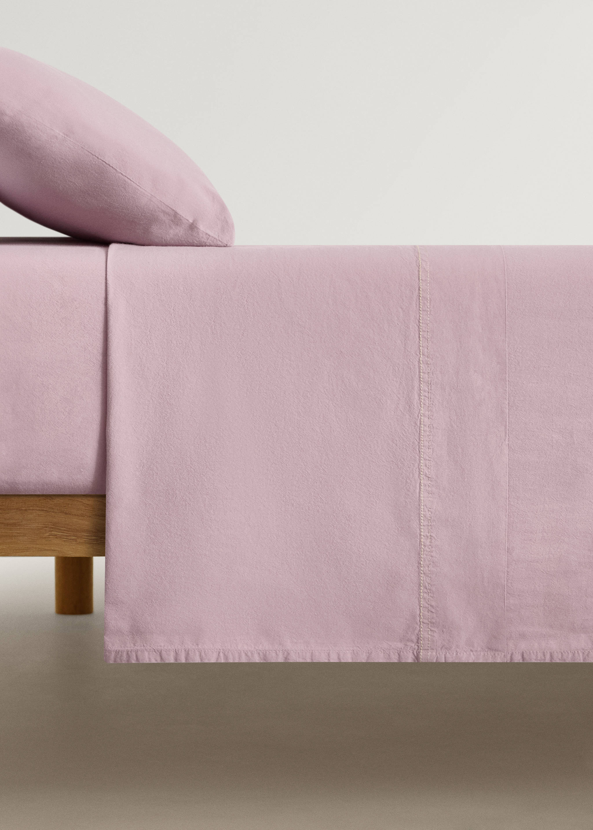 Drap plat berceau en coton lavé double surpiqûre - Article sans modèle