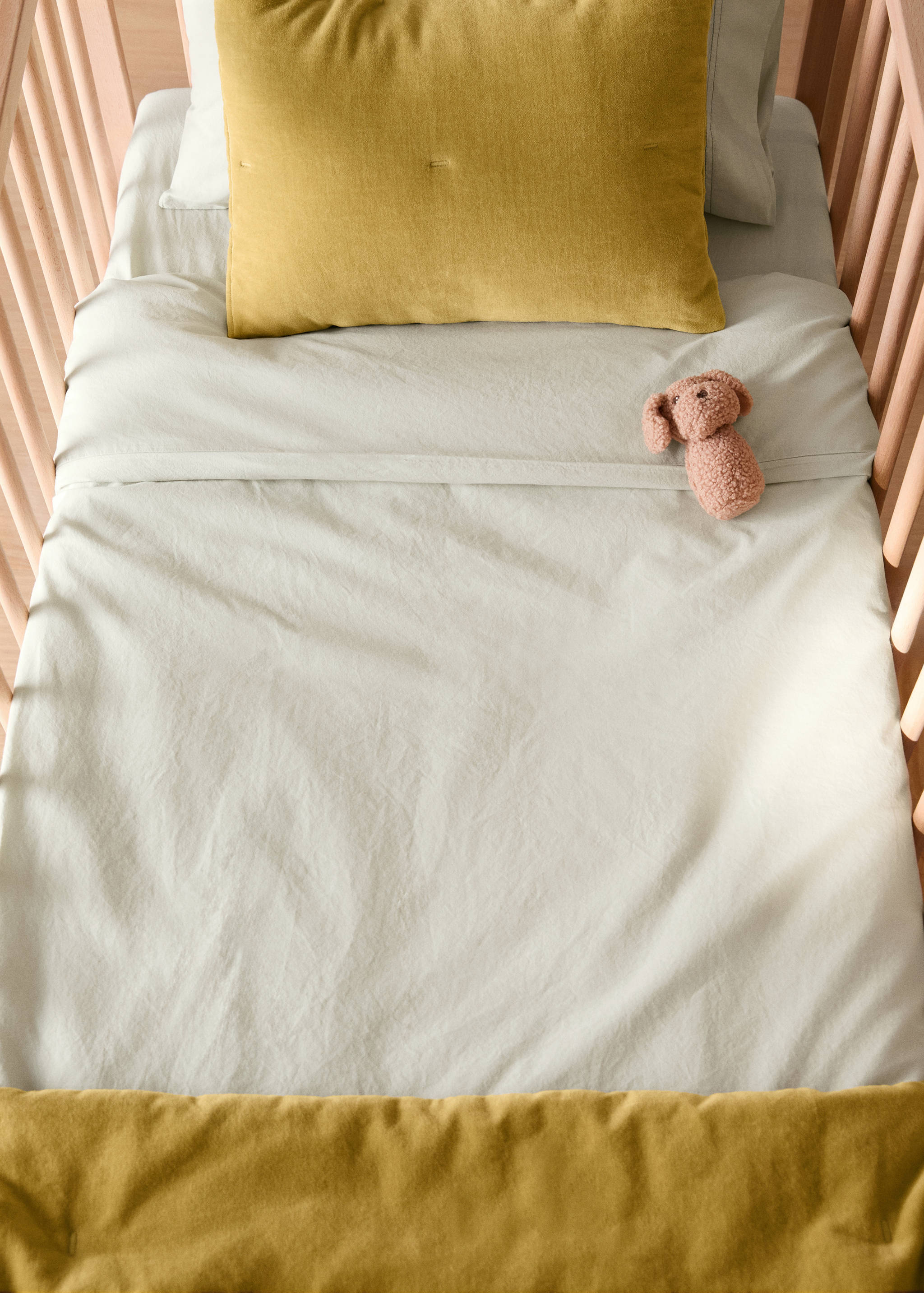Children’s washed cotton double-stitched duvet cover for crib - General plane