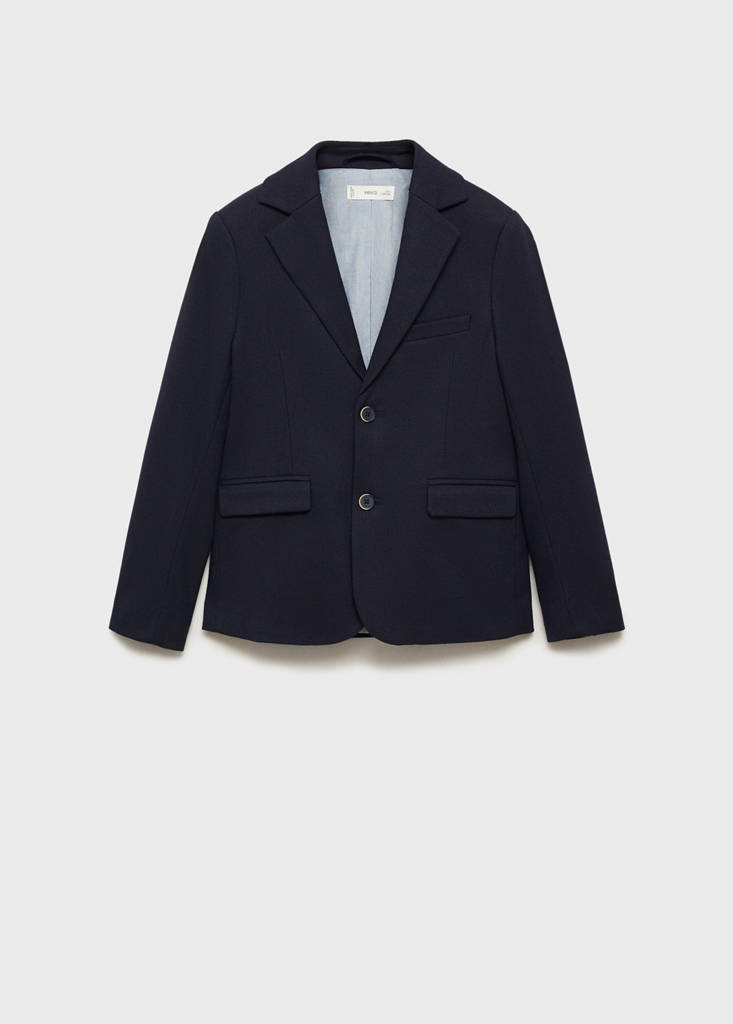 MANGO KIDS - Veste classique costume bleu marine foncé - 7 - Garçon