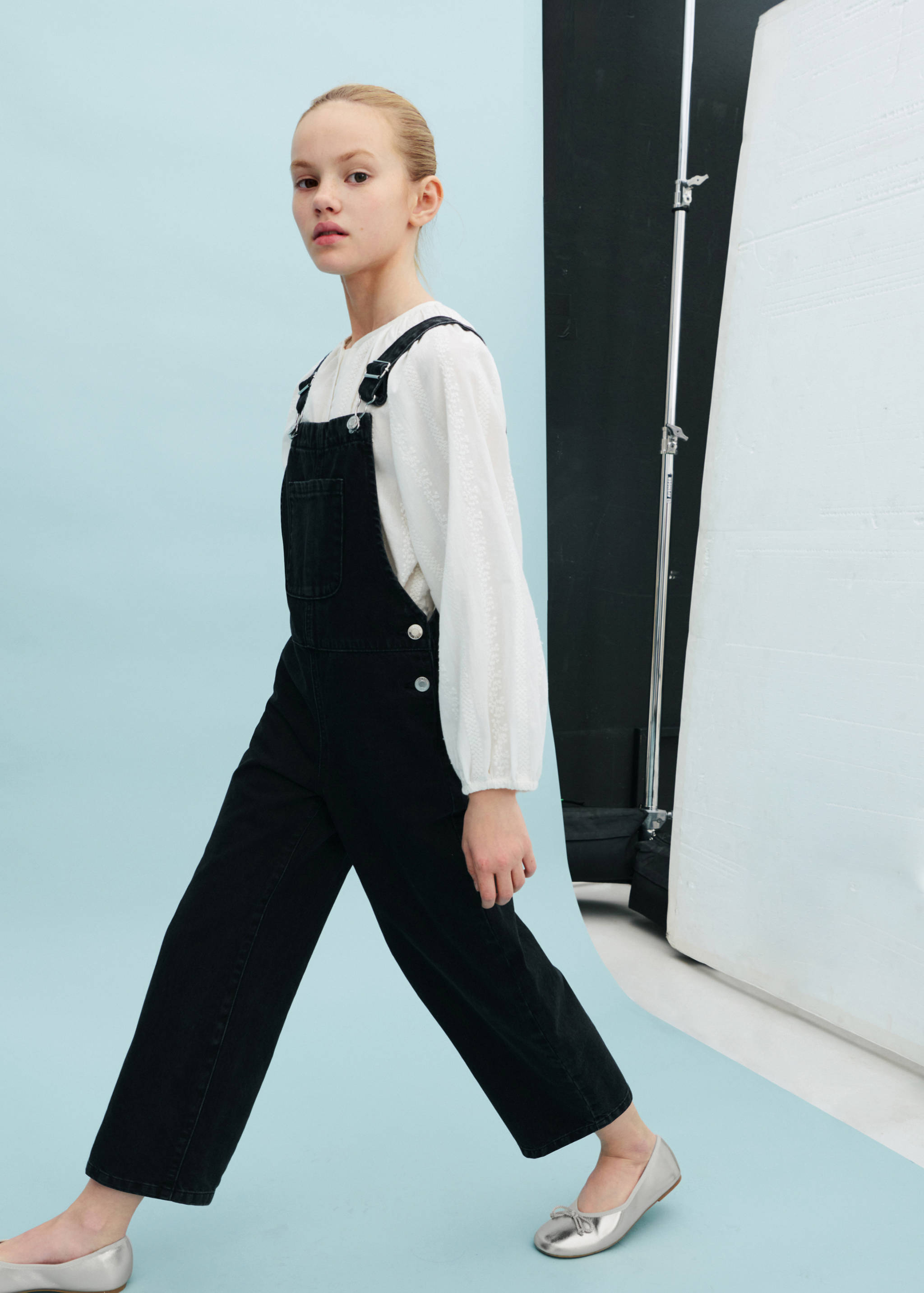 牛仔布长款连身裤 - null