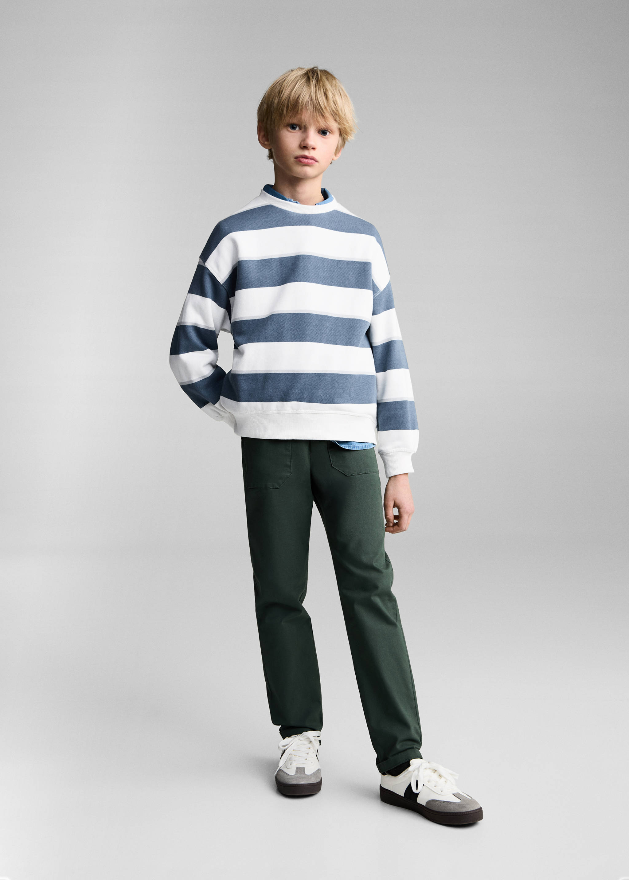 Striped cotton-blend sweatshirt - General plane