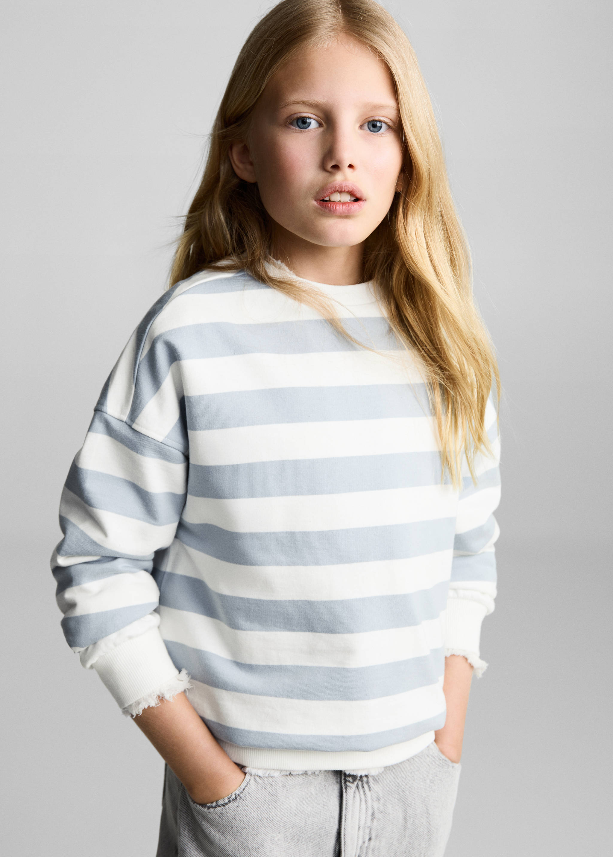 Striped cotton-blend sweatshirt - Medium plane