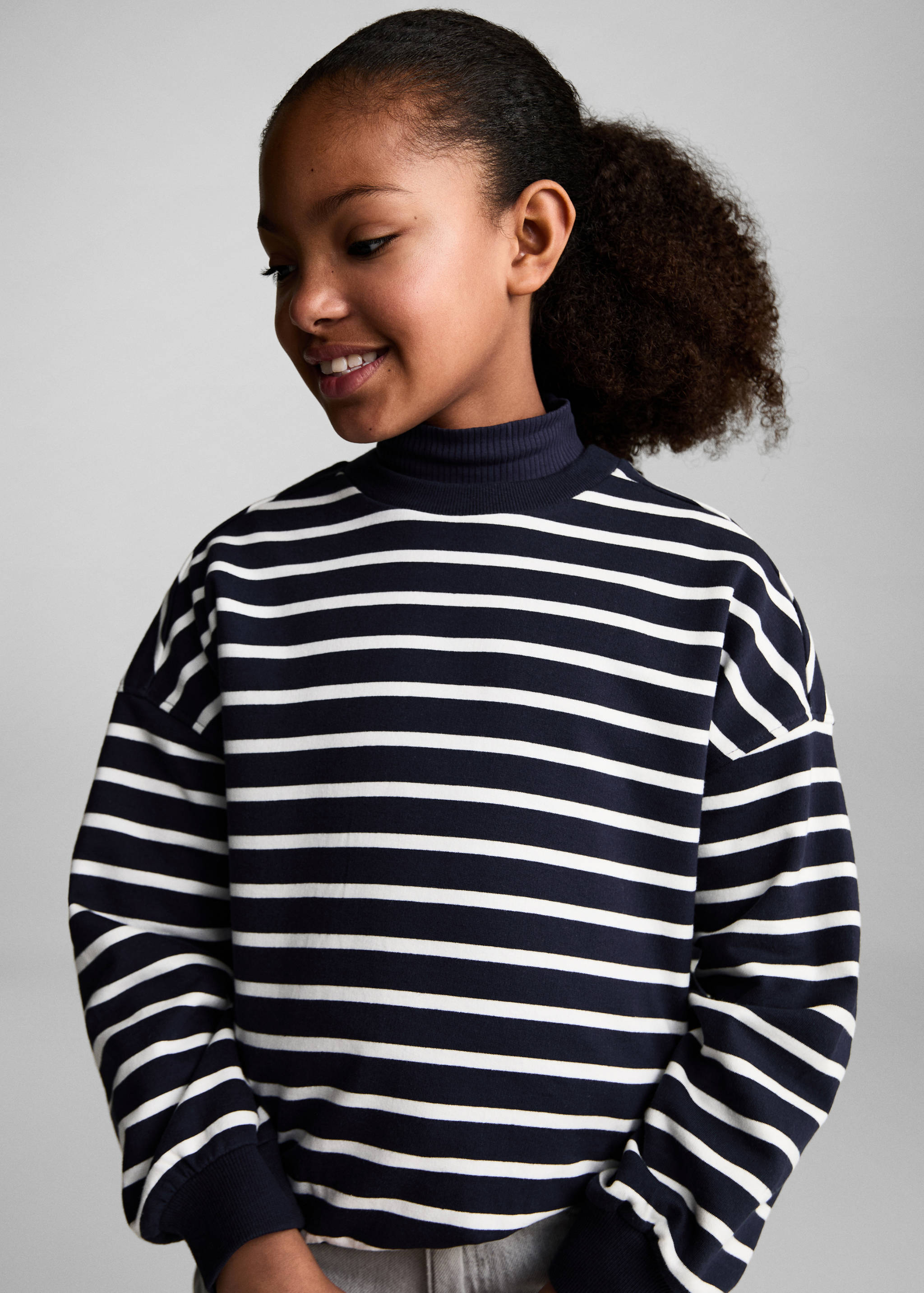 Striped cotton-blend sweatshirt - Medium plane