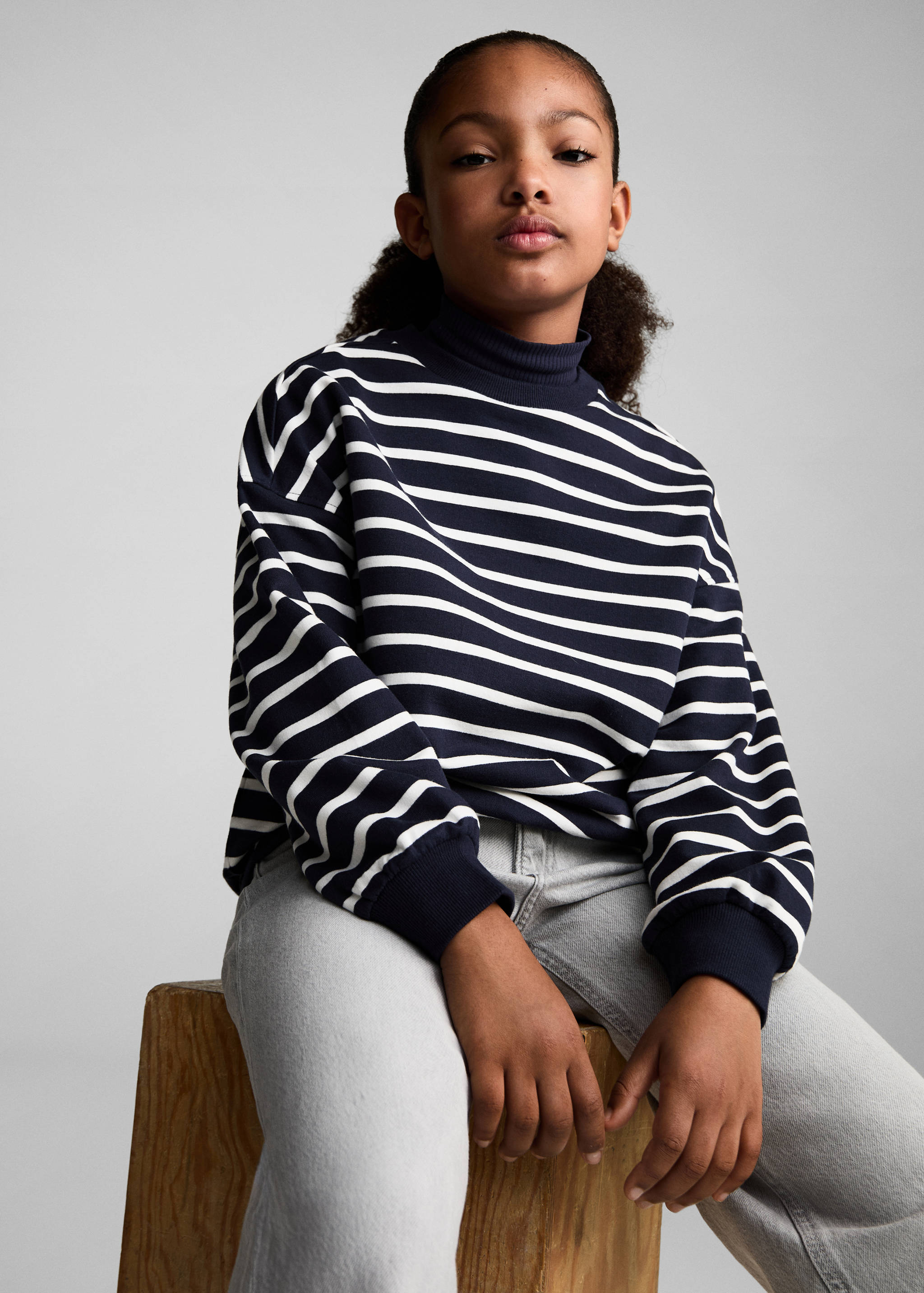 Striped cotton-blend sweatshirt - Details of the article 2