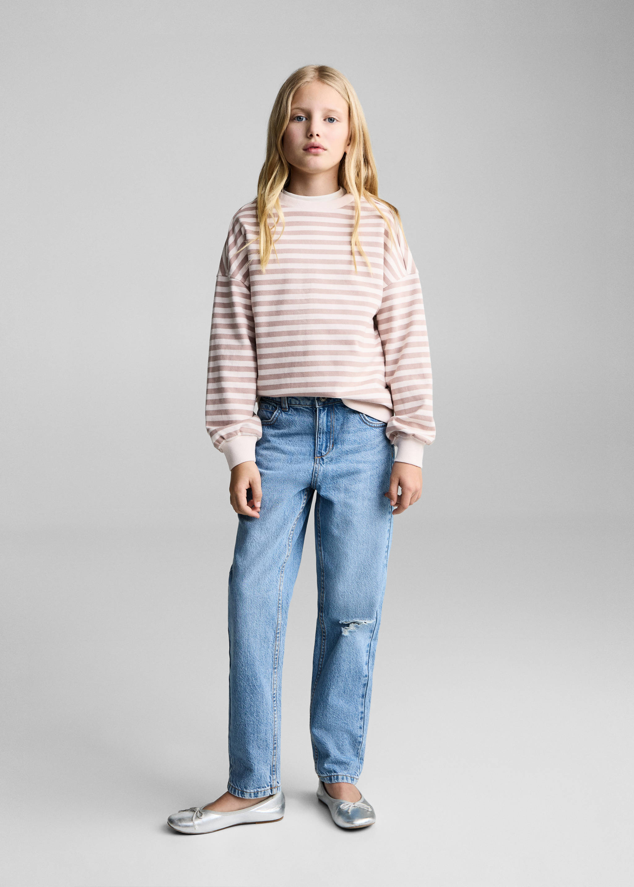 Striped cotton-blend sweatshirt - General plane