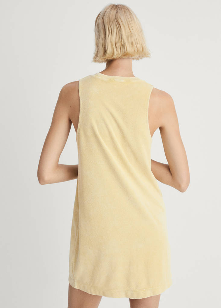 Overdyed terry cotton nightgown — Mustard