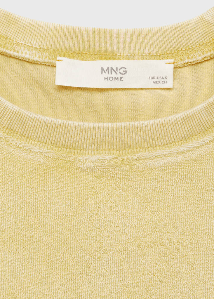 Overdyed terry cotton nightgown — Mustard