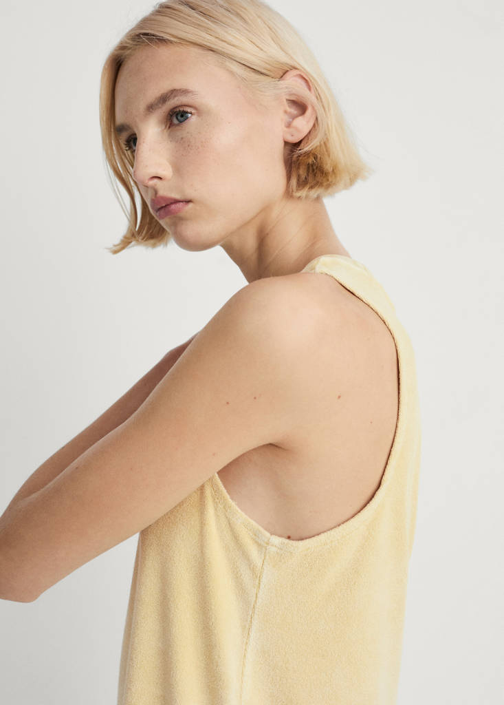 Overdyed terry cotton nightgown — Mustard