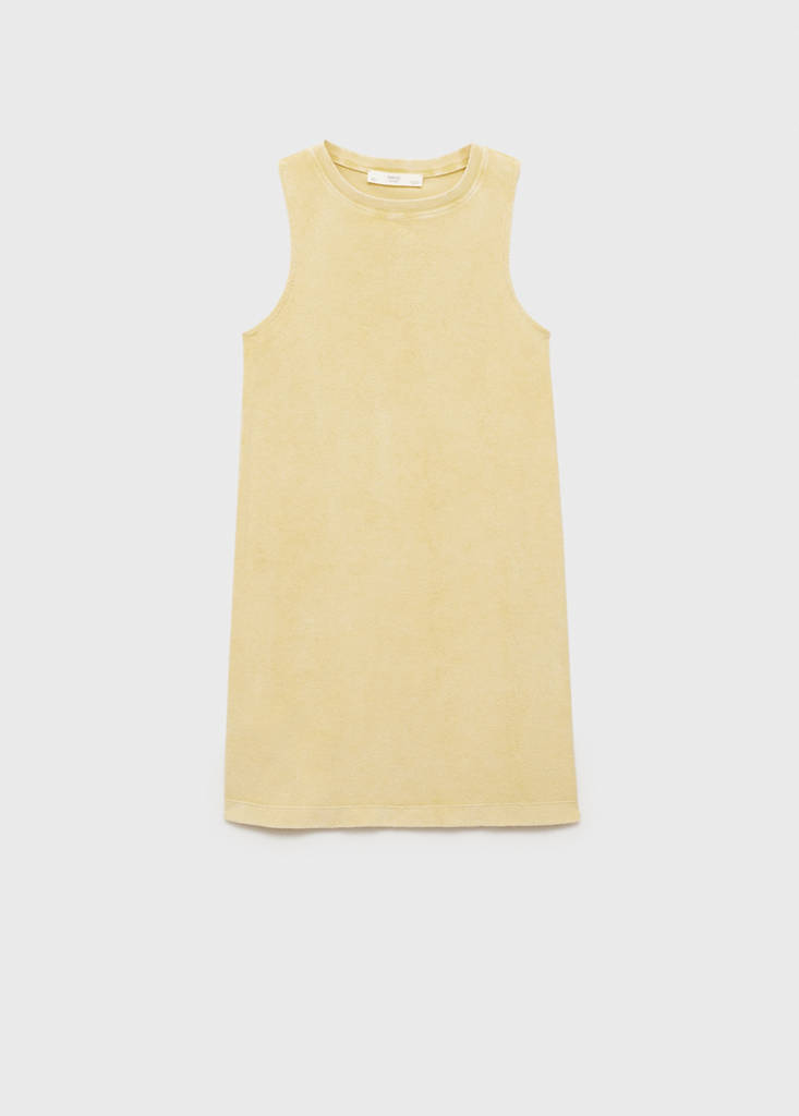 Overdyed terry cotton nightgown — Mustard