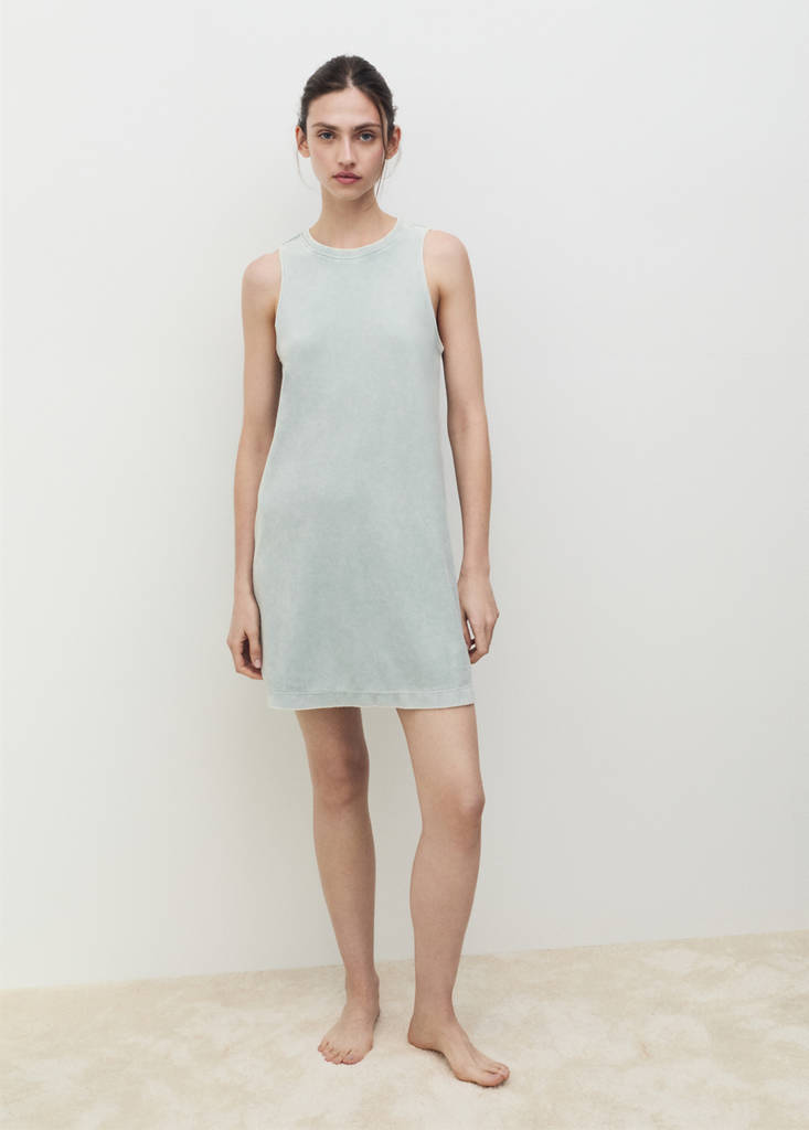 Overdyed terry cotton nightgown — Mint Green