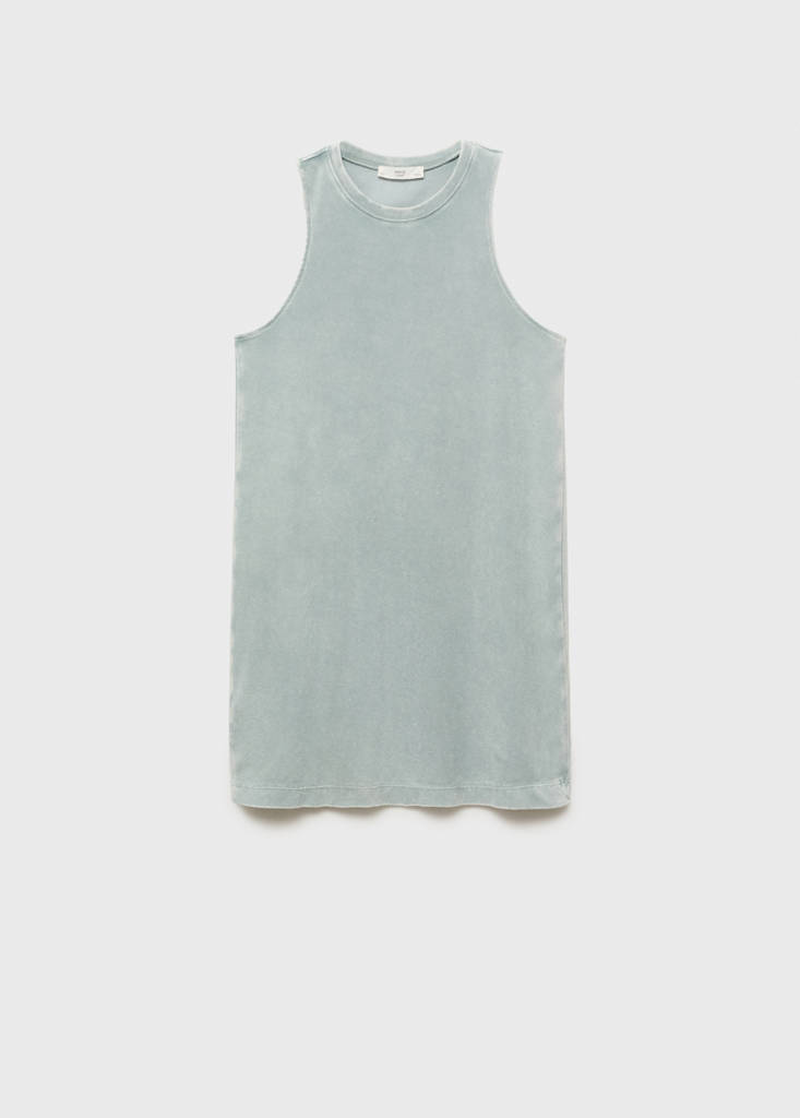 Overdyed terry cotton nightgown — Mint Green
