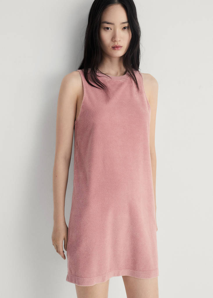 Overdyed terry cotton nightgown — Pink