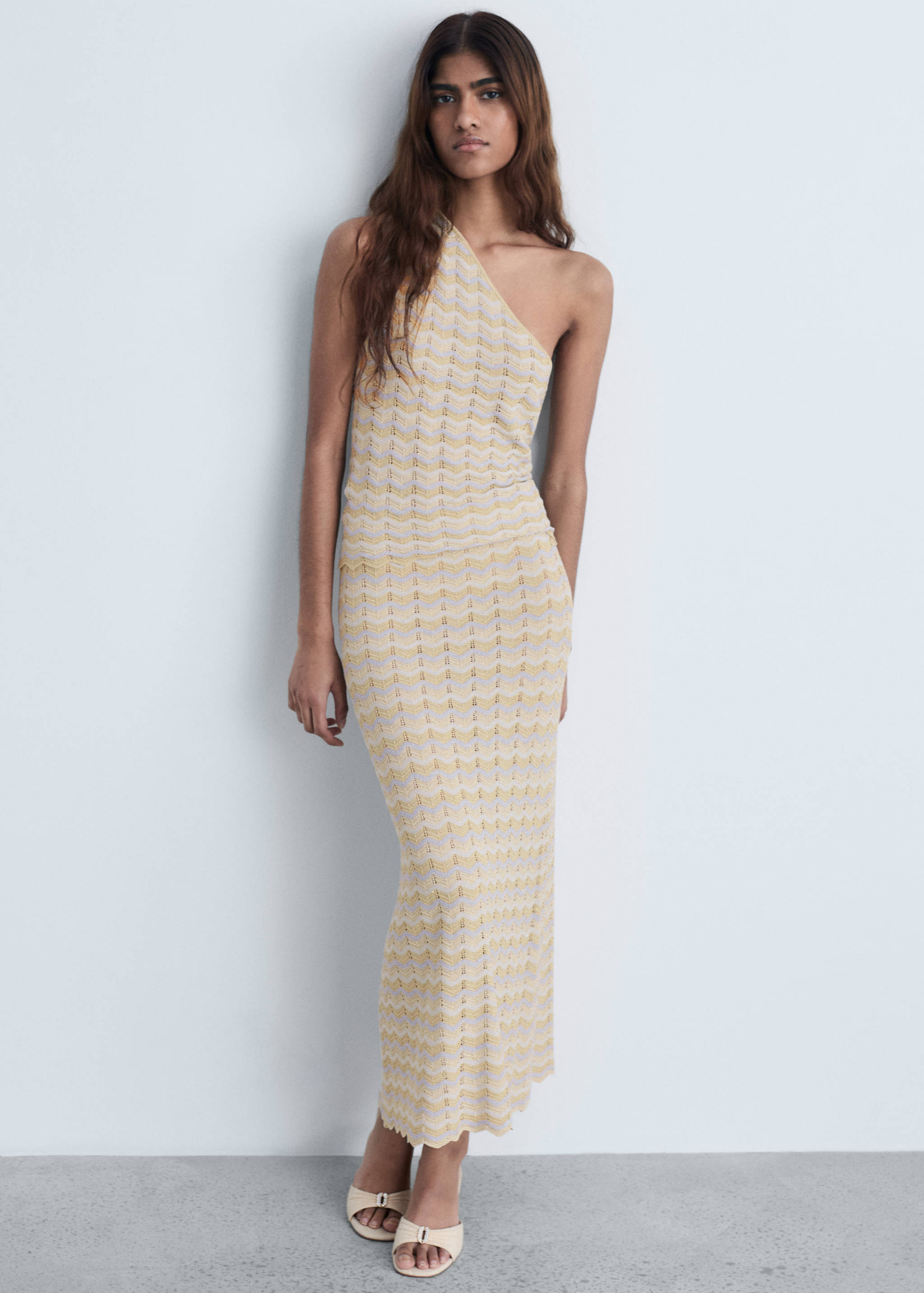 Long lurex skirt - General plane