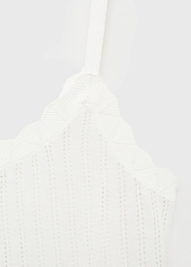 Pyjama top with pointelle detail — White