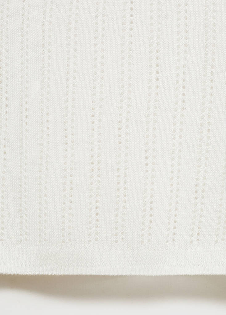 Pyjama top with pointelle detail — White
