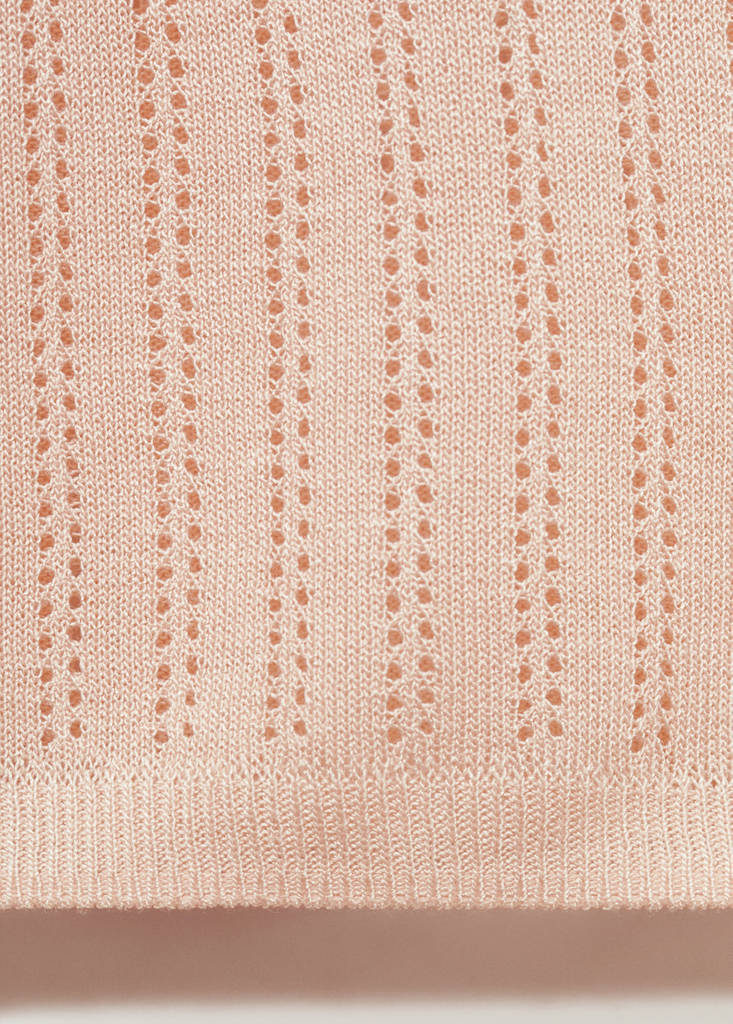 Pyjama top with pointelle detail — Salmon