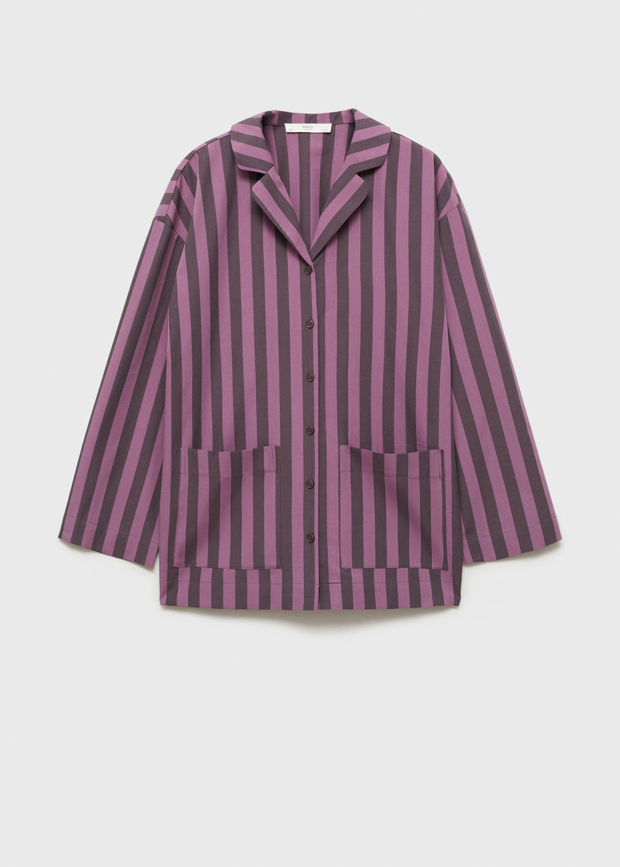 Two-tone woven striped long shirt - Article without model