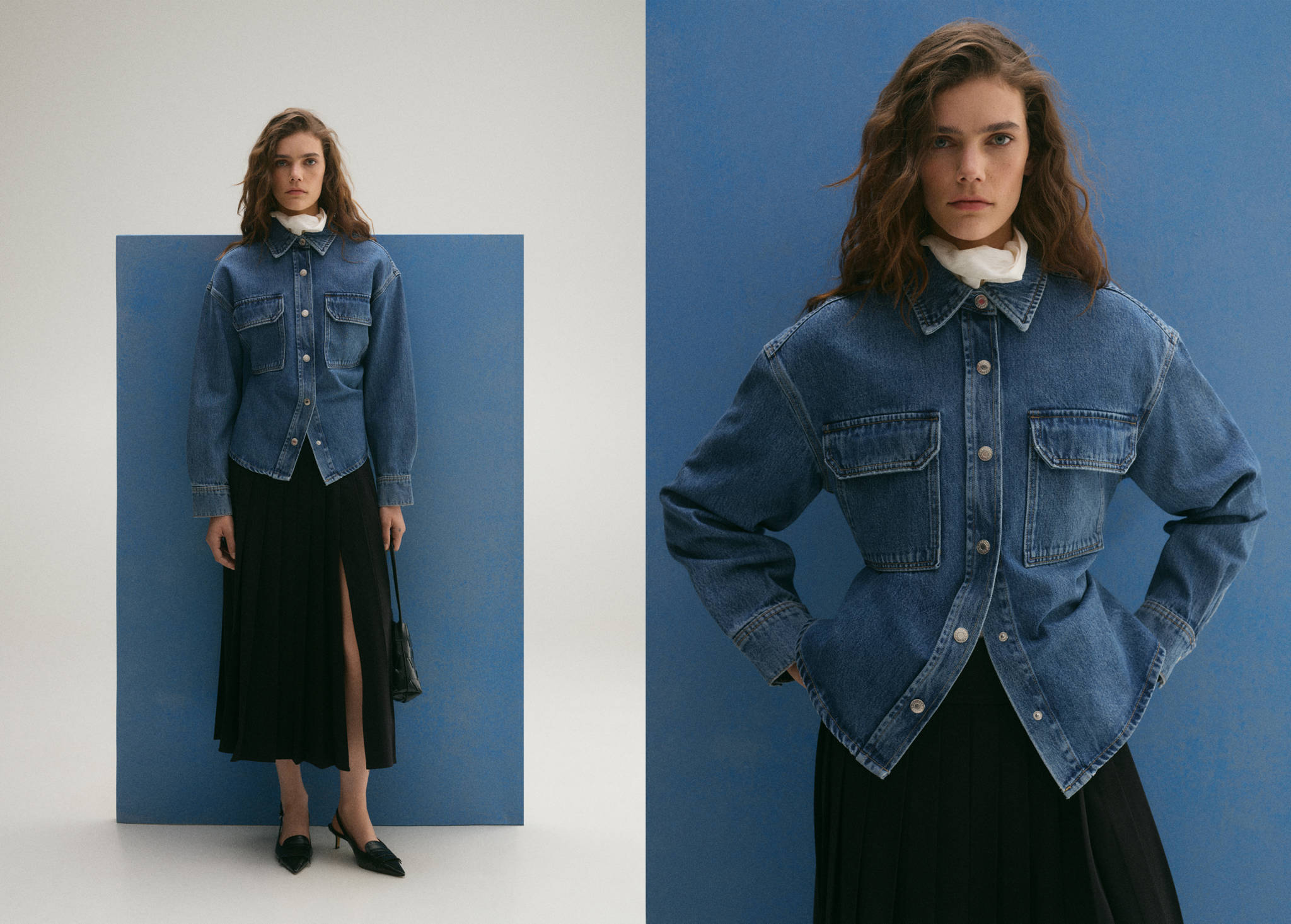 Denim overshirt pockets - Panoramic plane