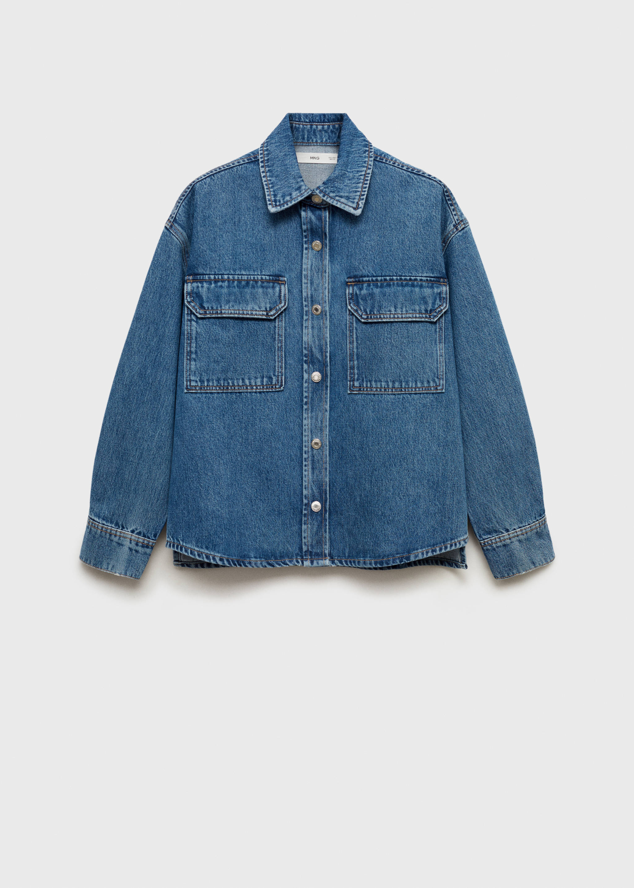 Denim overshirt pockets - Article without model