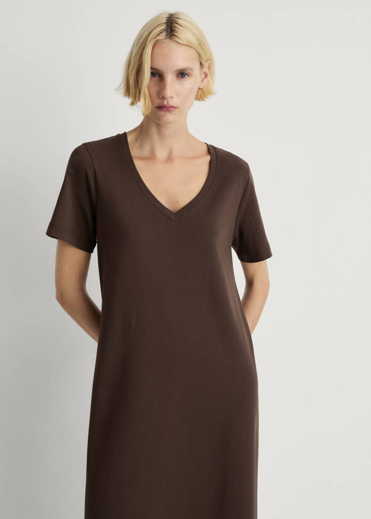 Plain cotton nightgown — Brown