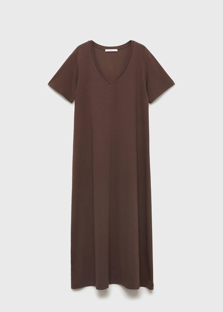 Plain cotton nightgown — Brown