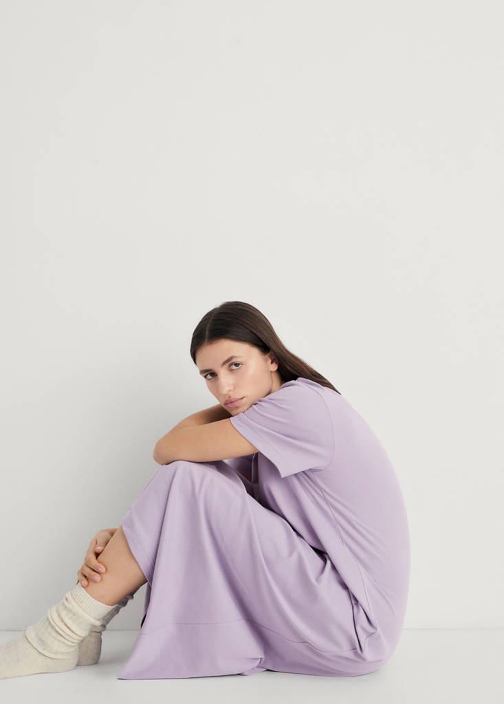 Plain cotton nightgown — Lavender