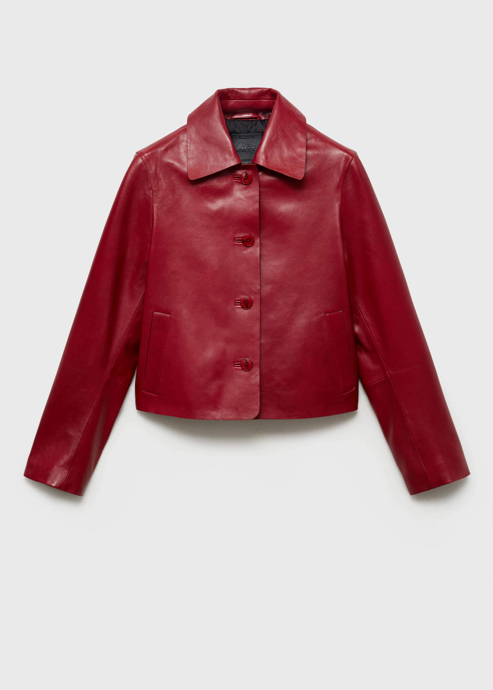 Buttoned leather jacket - Article without model