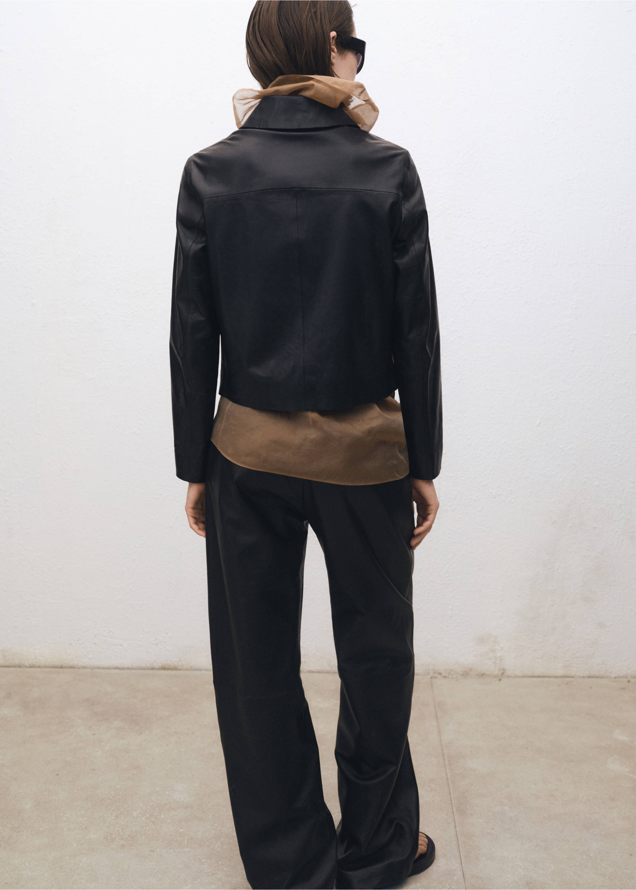 Chaqueta piel botones - Reverso del artículo, Negro. Ref: 87094074-00.