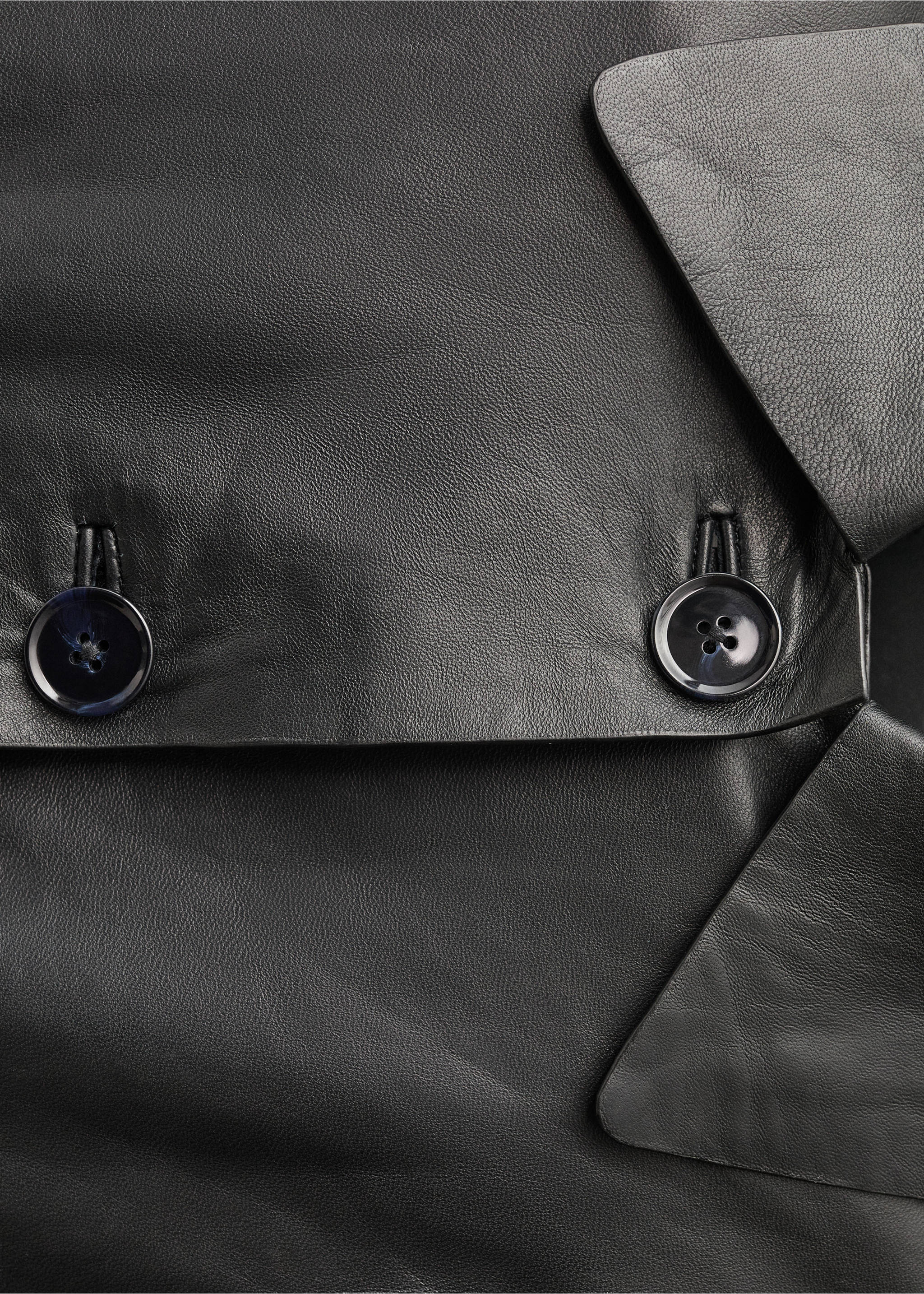 Chaqueta piel botones - Detalle del artículo 0, Negro. Ref: 87094074-00.