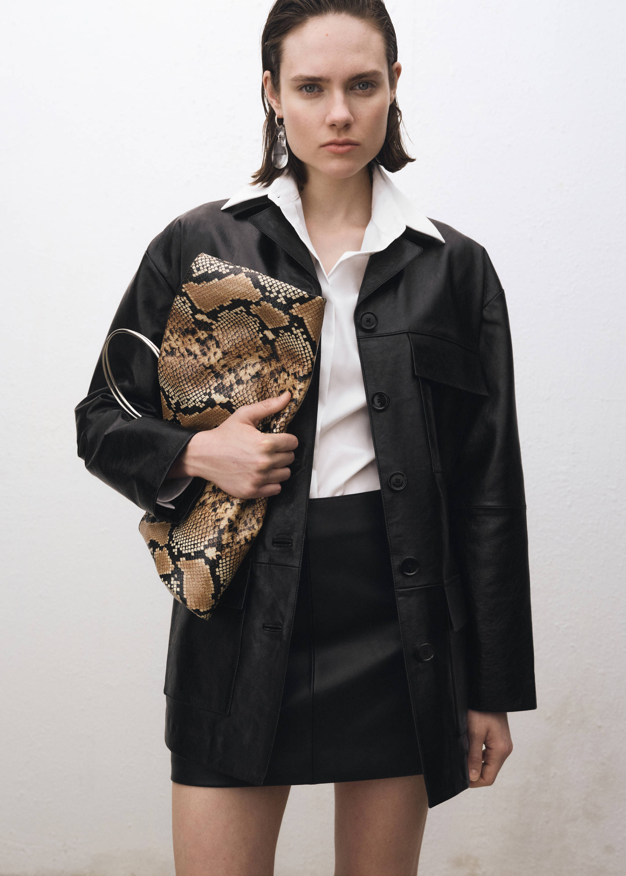 Falda piel detalle costura - Detalle del artículo 2