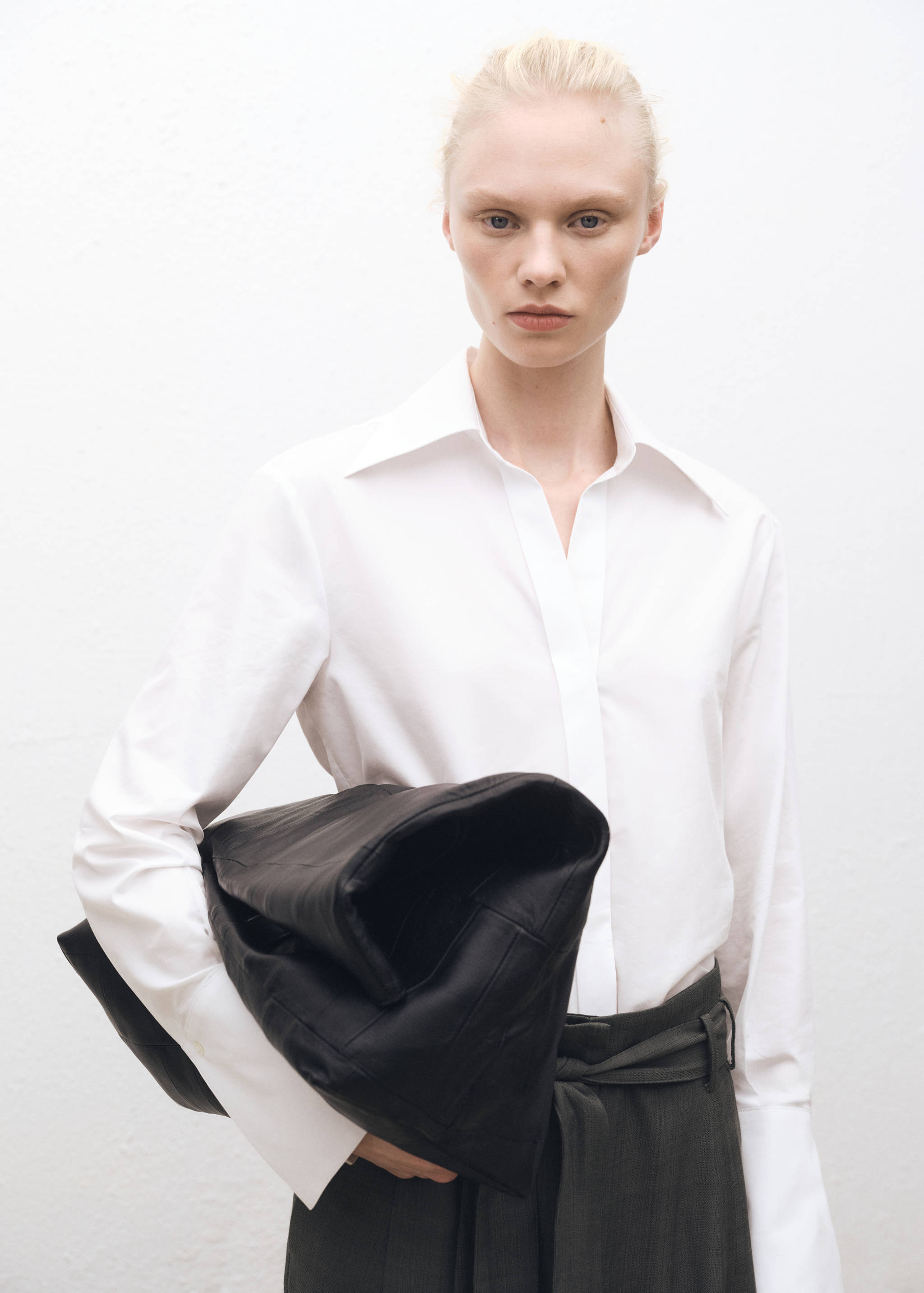 Camisa regular mezcla algodón lyocell - Plano medio