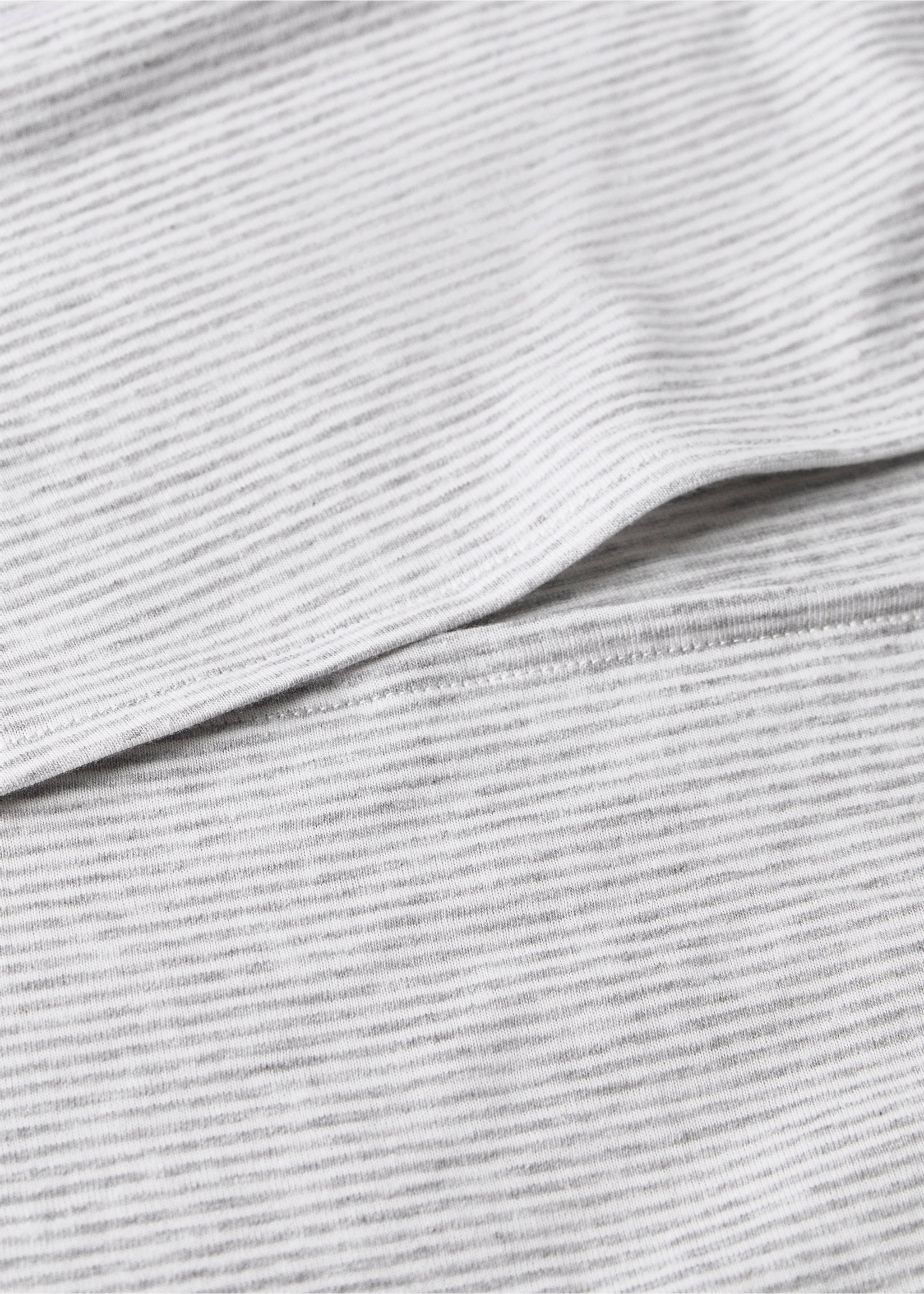 Cotton striped duvet cover for cot - Details of the article 1, Grey. Ref: 87094083-00.