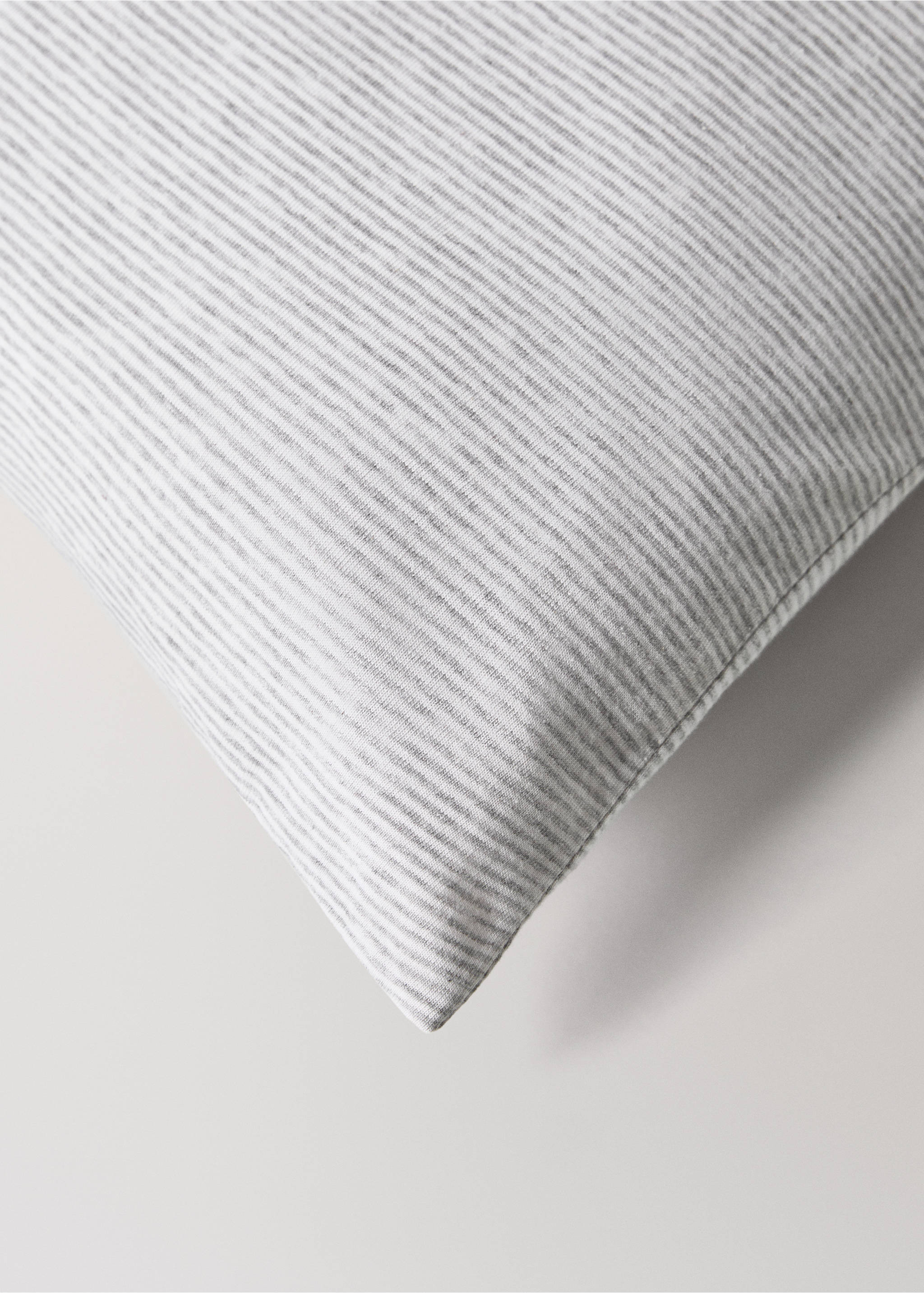 Cotton striped duvet cover for cot - Details of the article 3, Grey. Ref: 87094083-00.