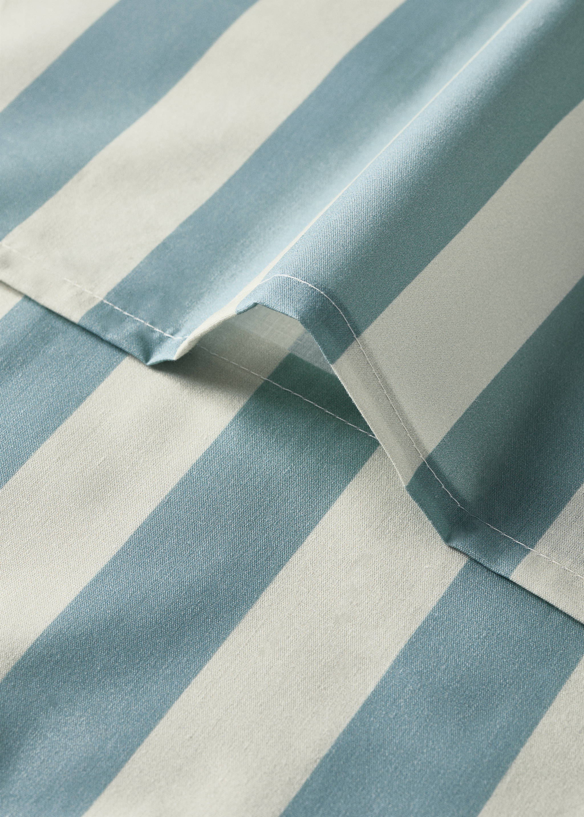 Cotton percale thick-striped duvet cover - Details of the article 1