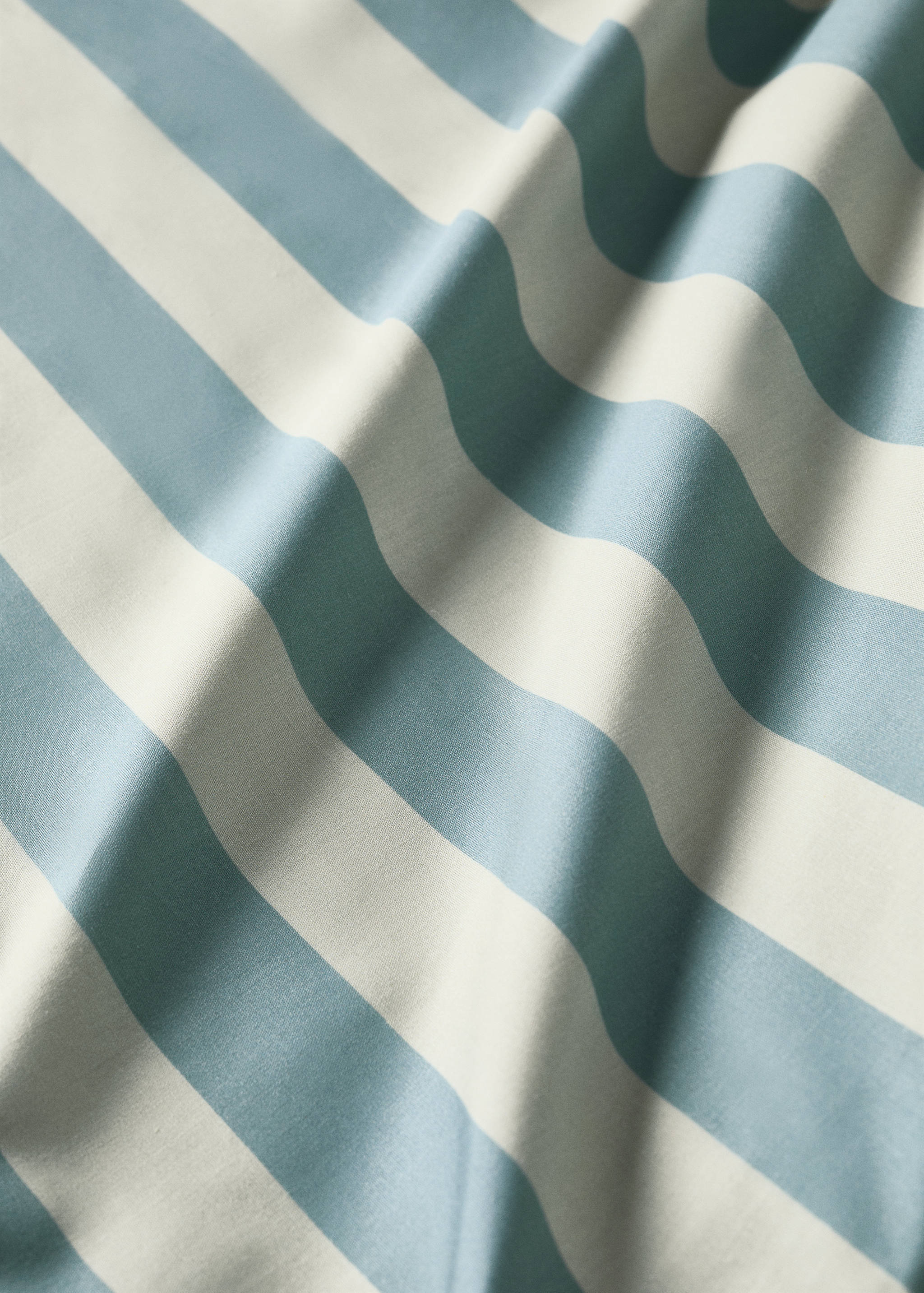 Cotton percale thick-striped duvet cover - Details of the article 2