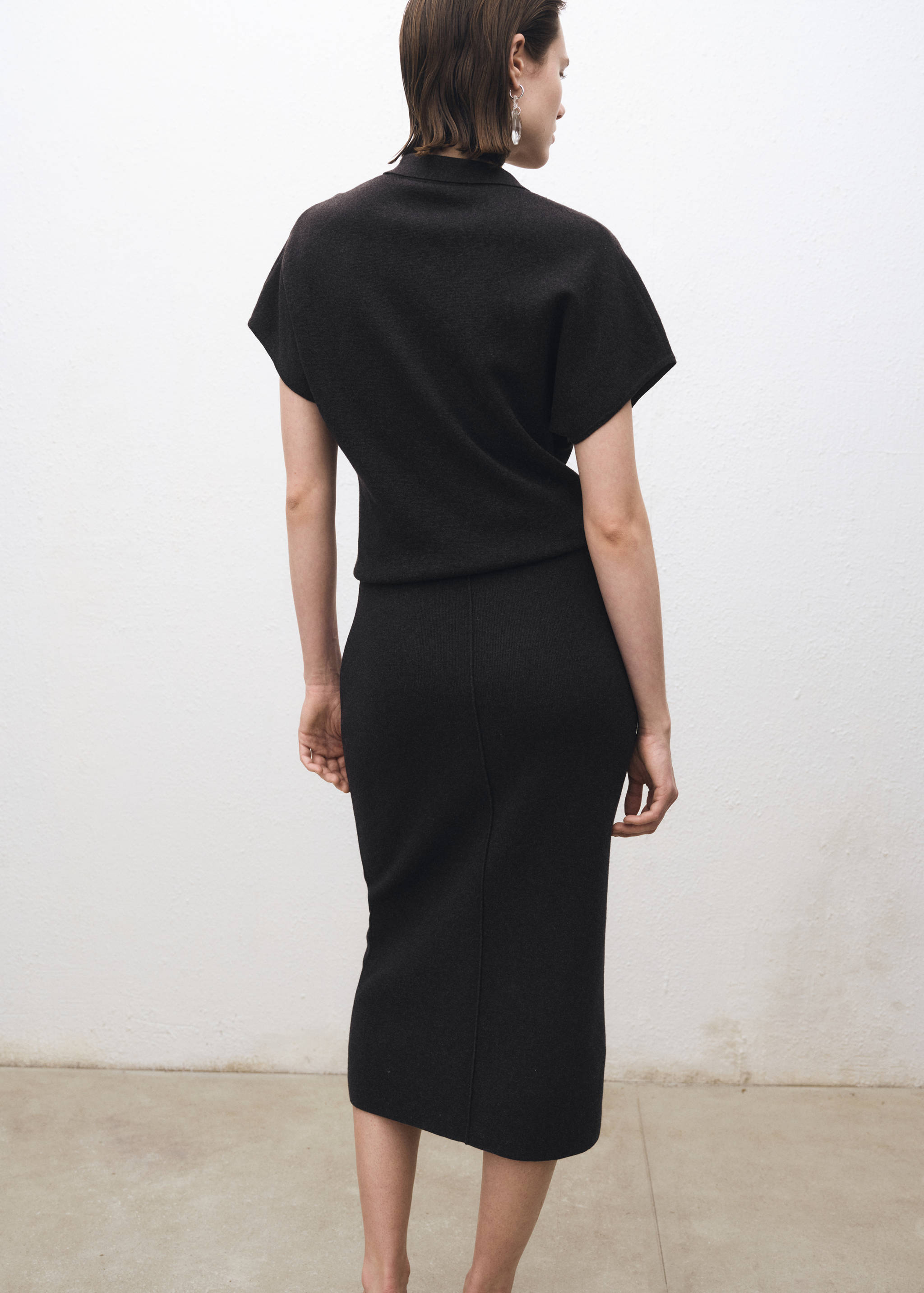 Jupe midi laine mélangée - Verso de l’article