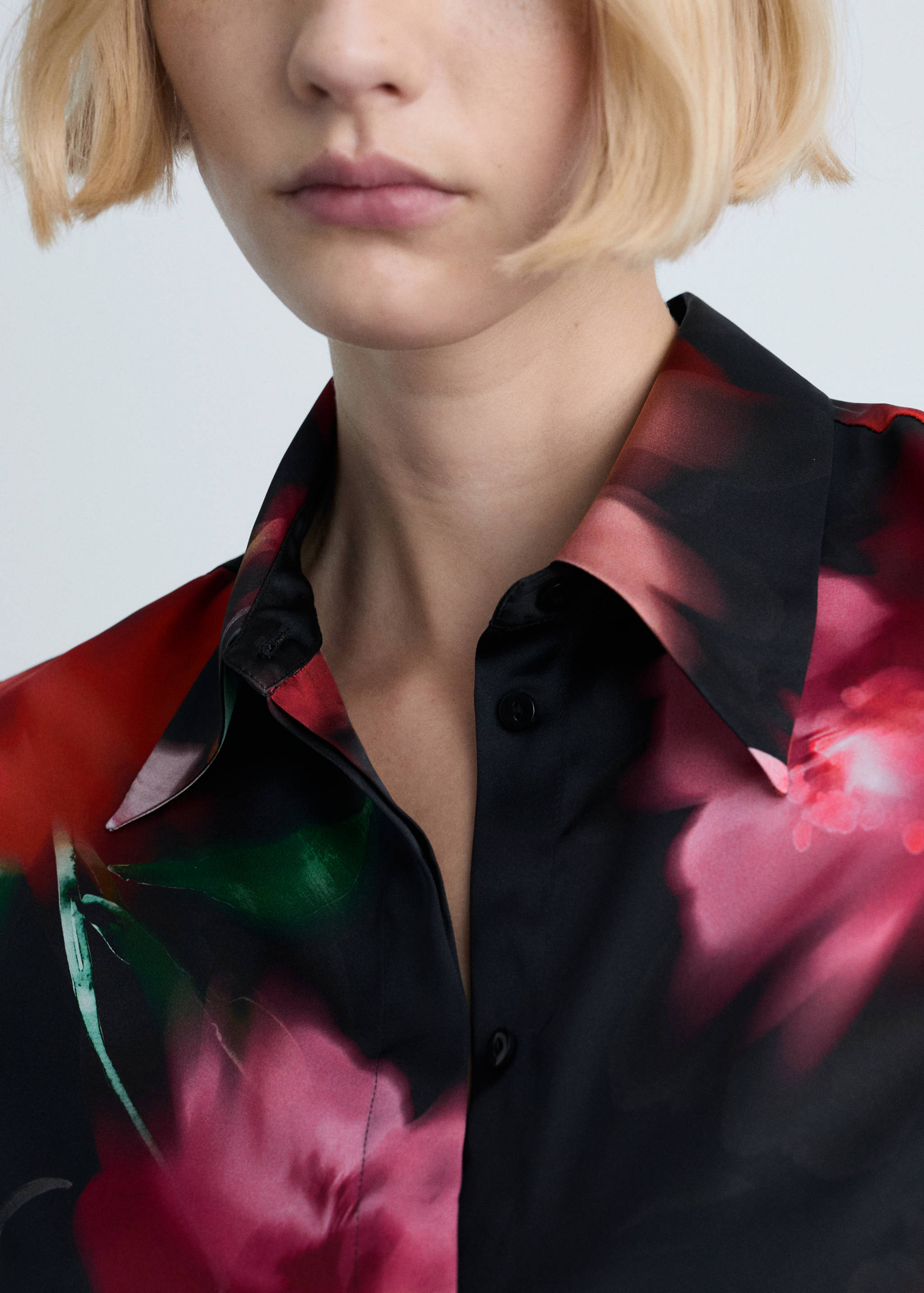 Satin print shirt - Details of the article 1