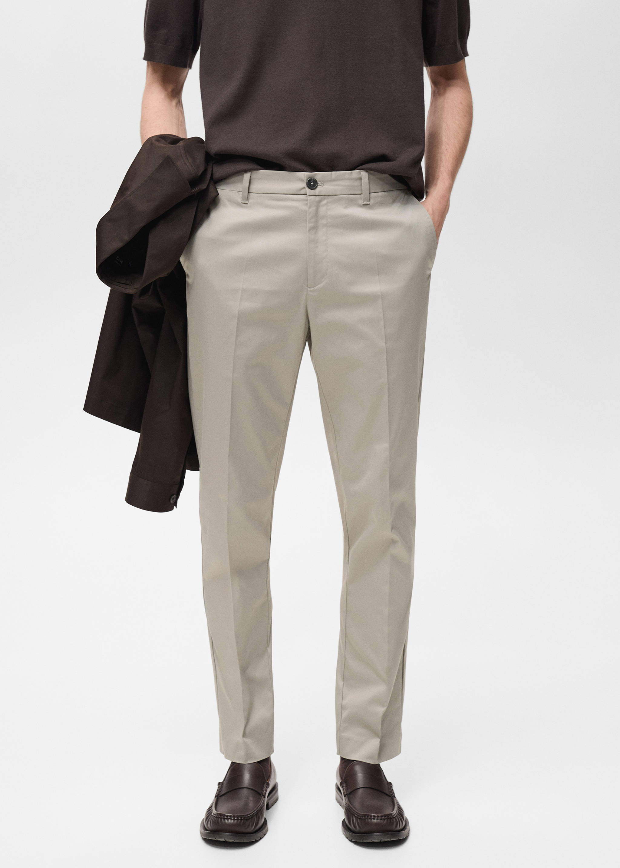 Dublino slim-fit chino trousers - Medium plane