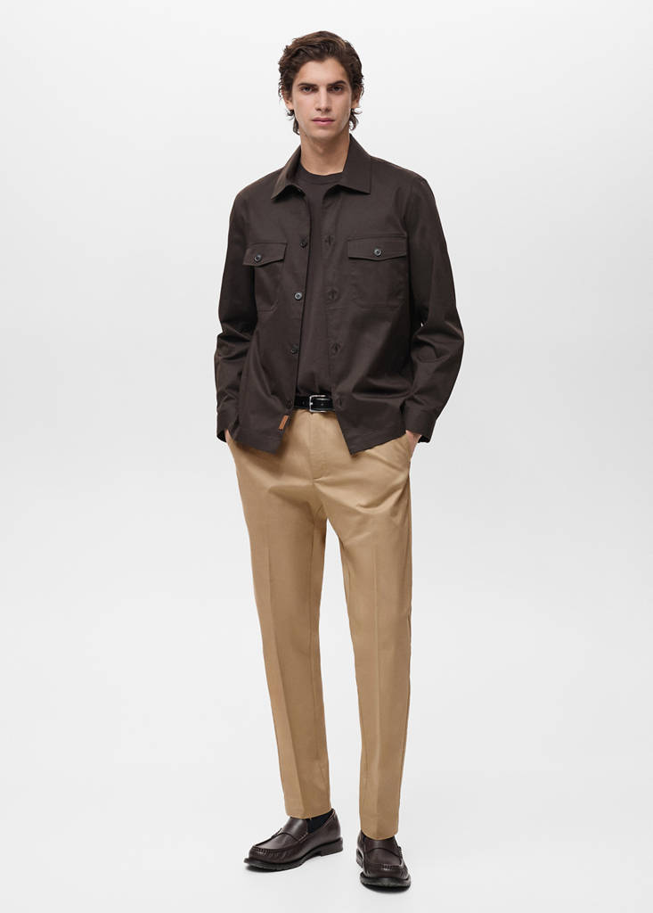 MANGO MAN - Pantalon Dublino chino slim-fit marron moyen - 40