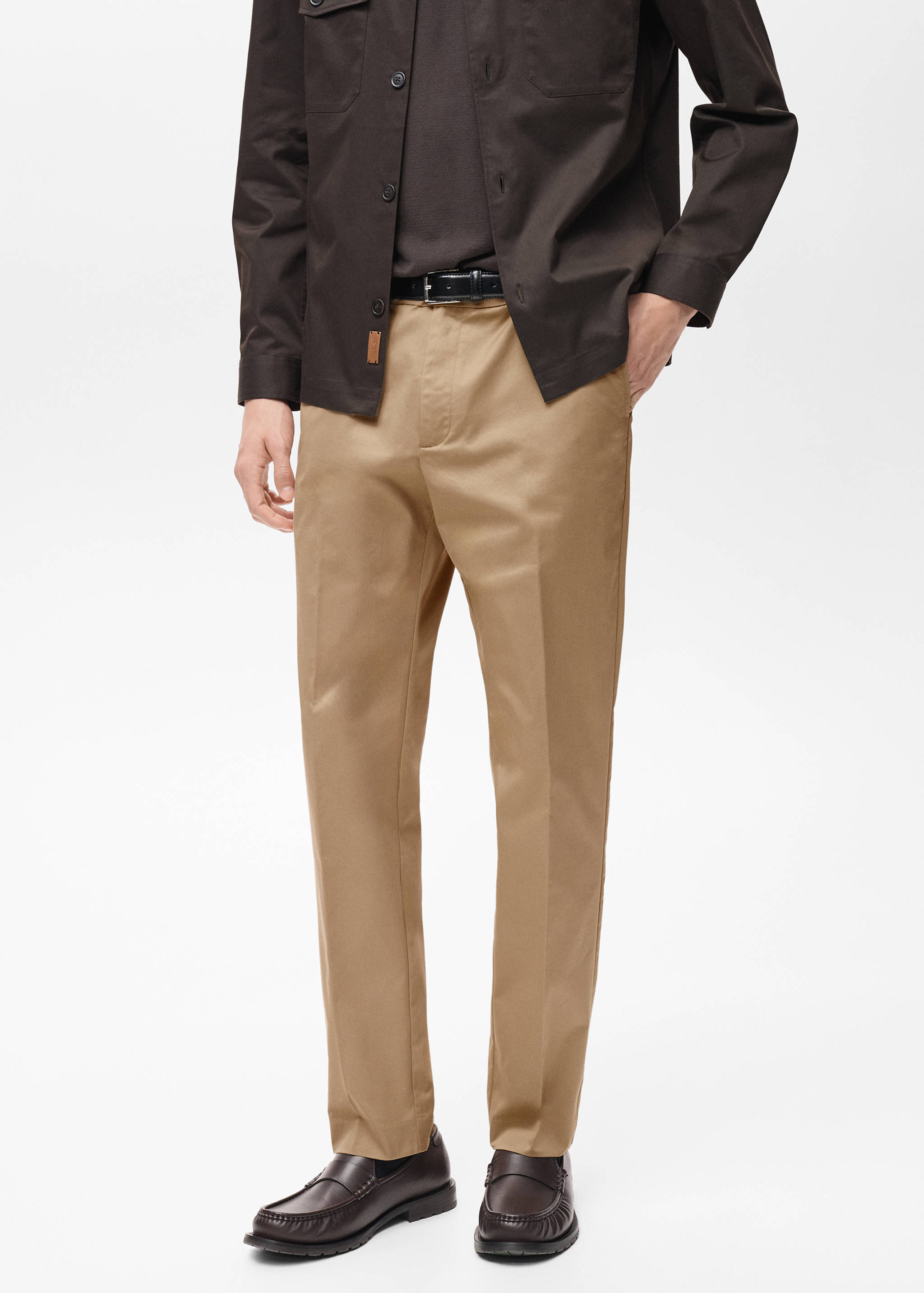 Dublino slim-fit chino trousers - Medium plane
