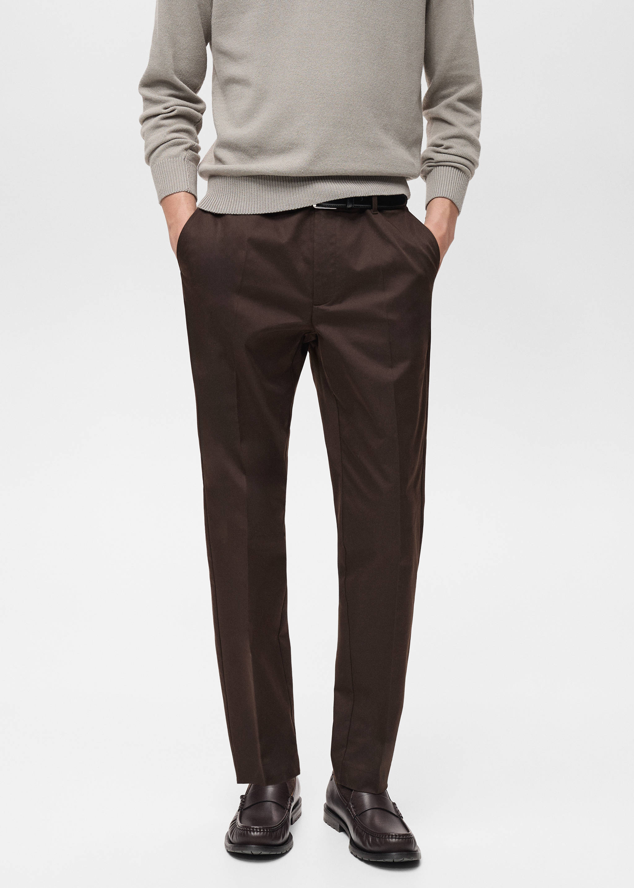 Dublino slim-fit chino trousers - Medium plane