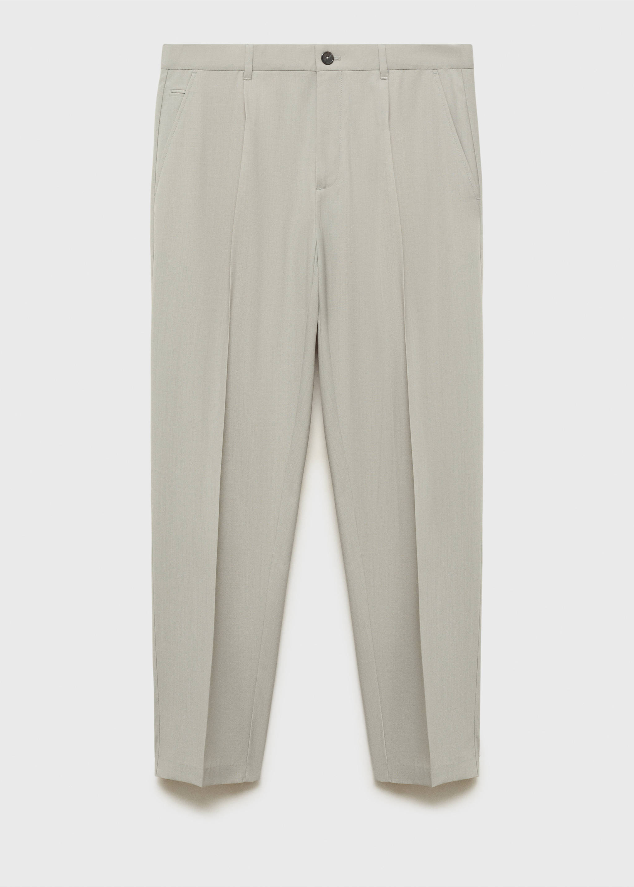 Pantalón lana fría slim fit pinzas - Artículo sin modelo, Gris hielo. Ref: 87094388-00.