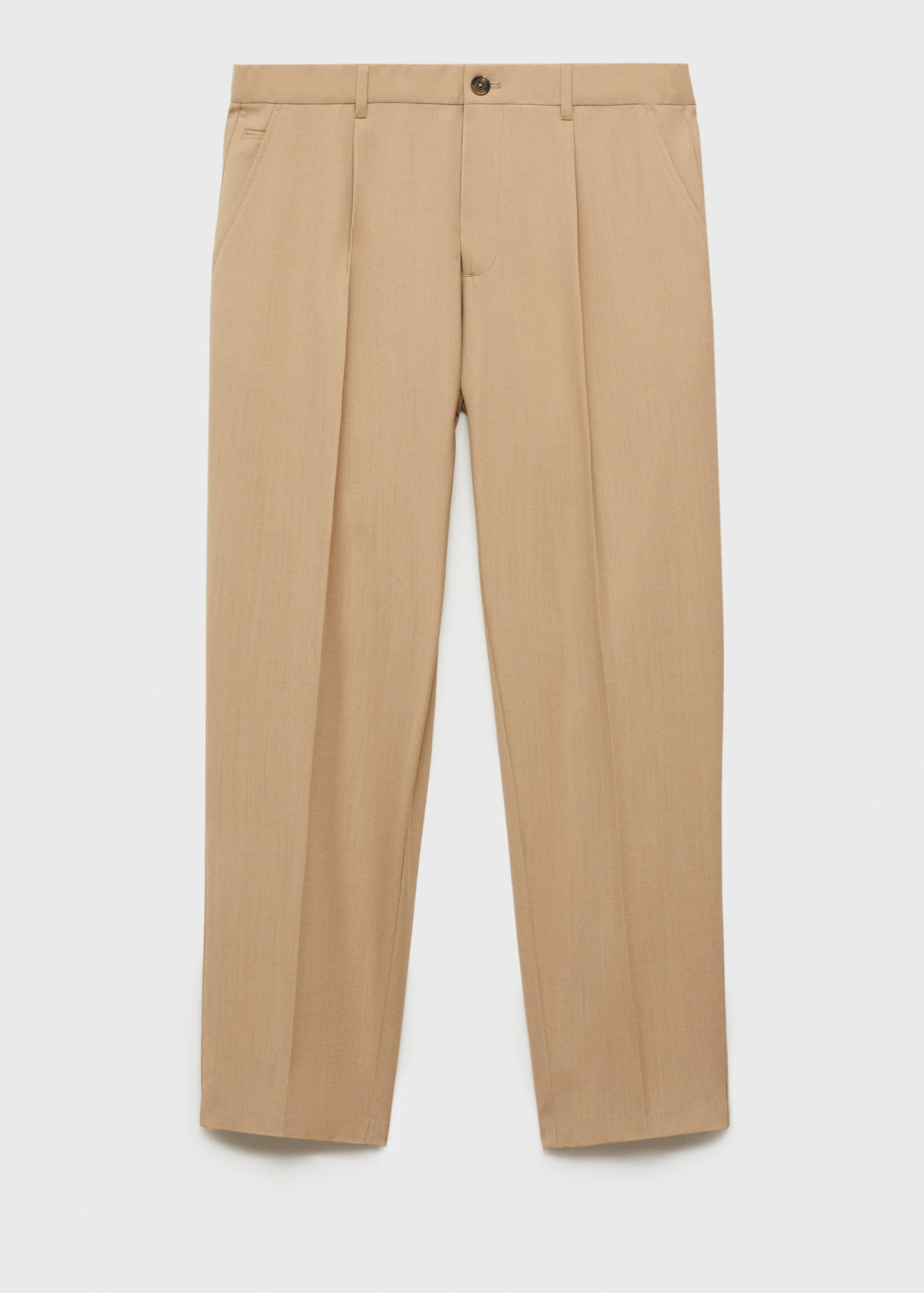 Slim-fit pleated cool wool pants - Article without model